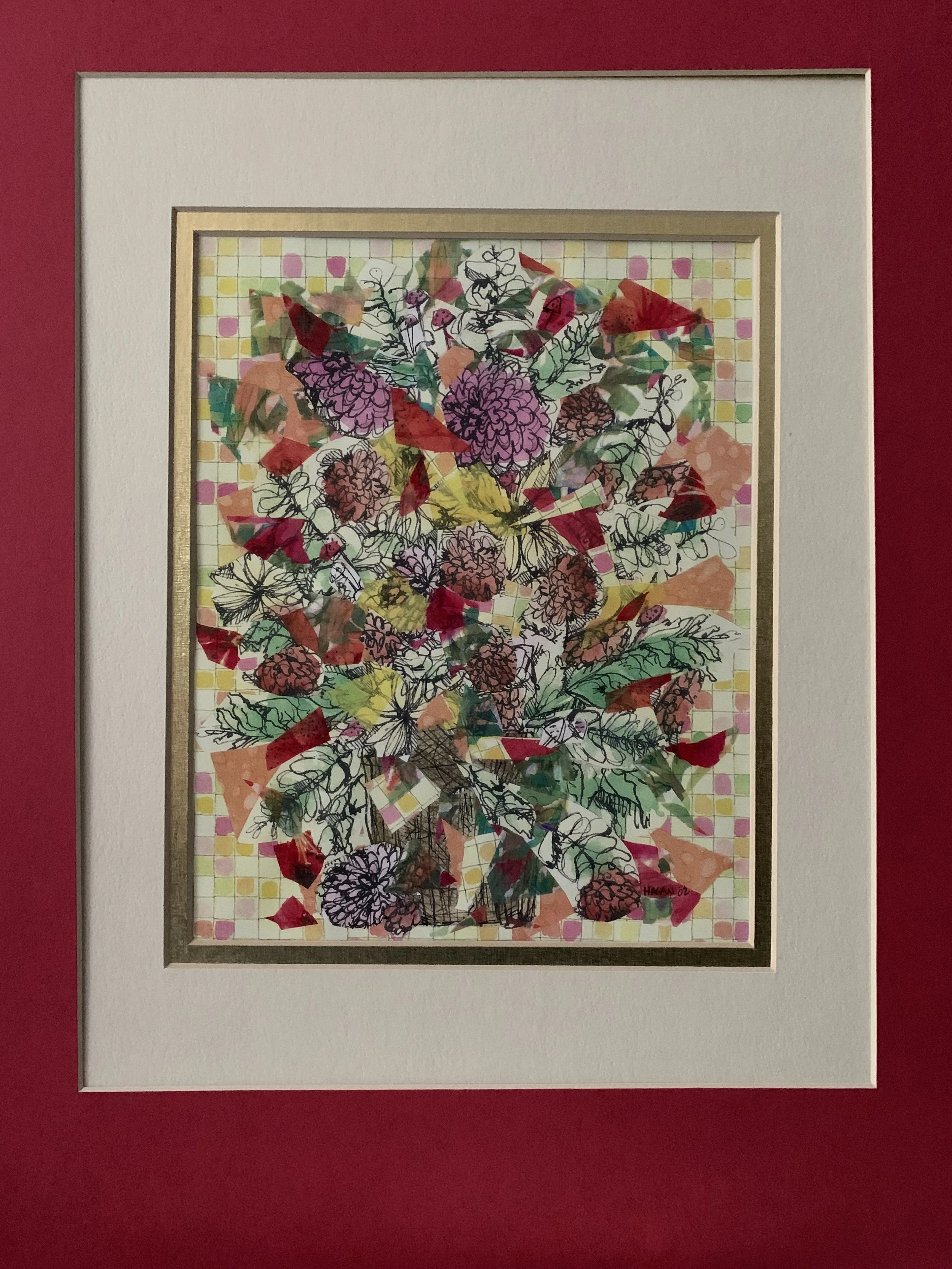 Fractured Floral - 16 x 20, Mixed Media