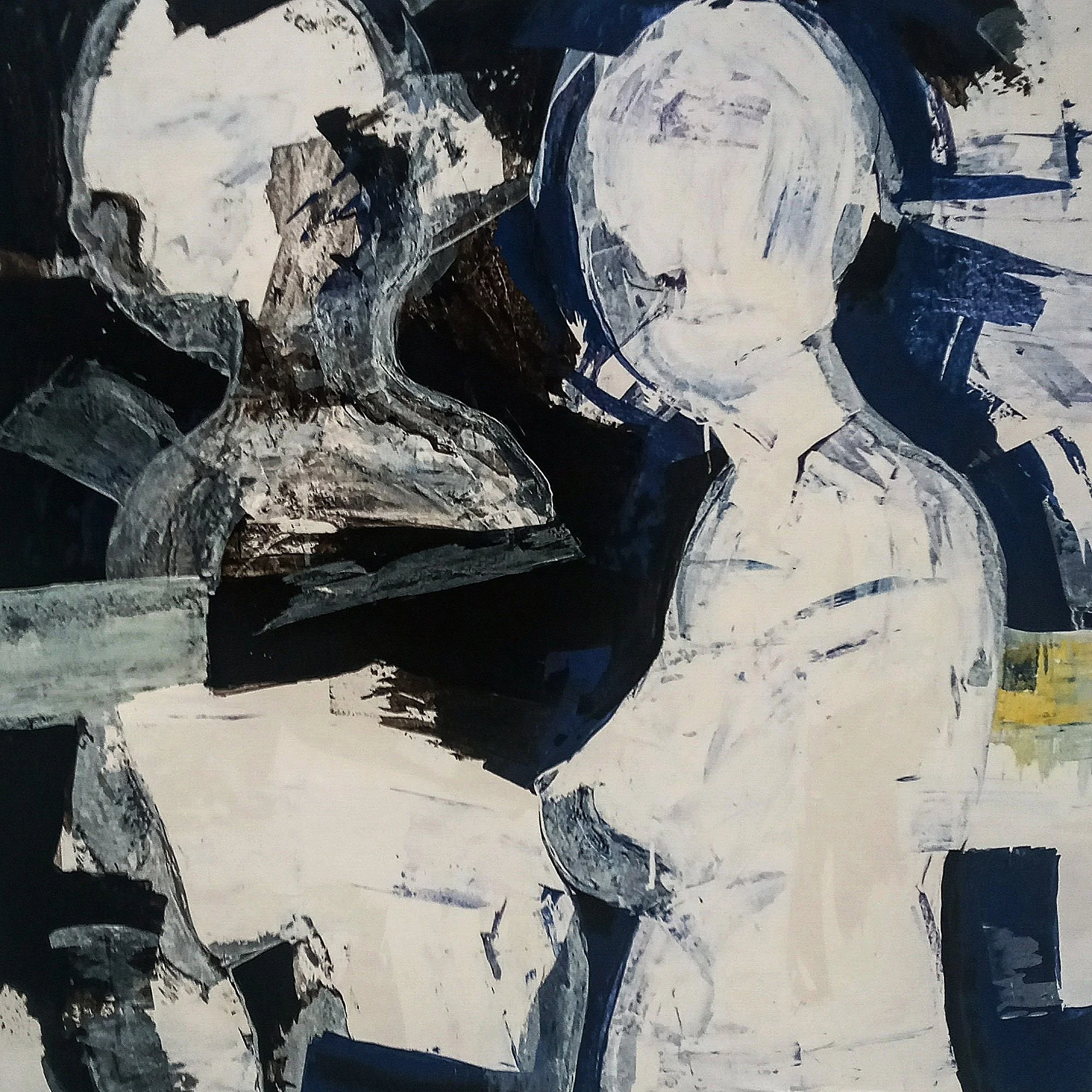 Chromatides I, acrylic on Fabriano paper, mounted on wood, 36 x 36 inches, 2020.