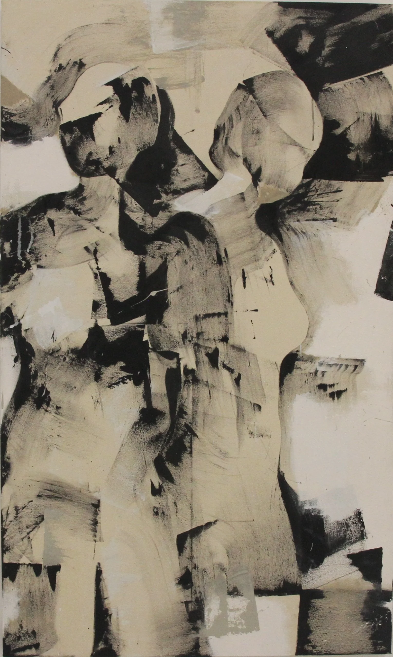 Shadows work II, acrylic on canvas, 58 x 36 inches, 2020.