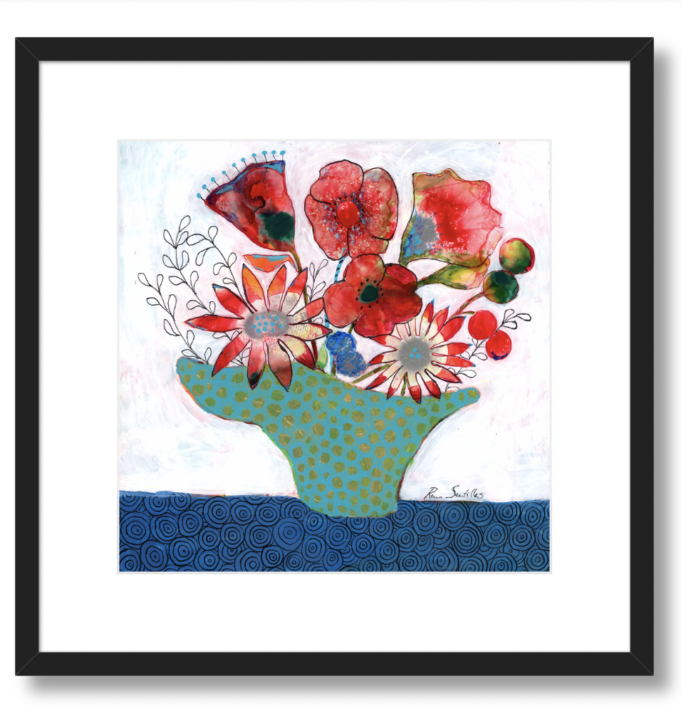 Polka Dot Vase R015  (square)