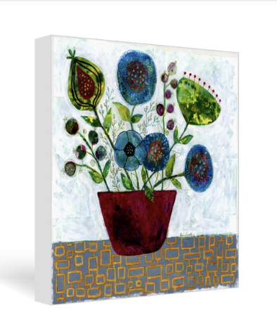 Scrap paper Flowers  (square)