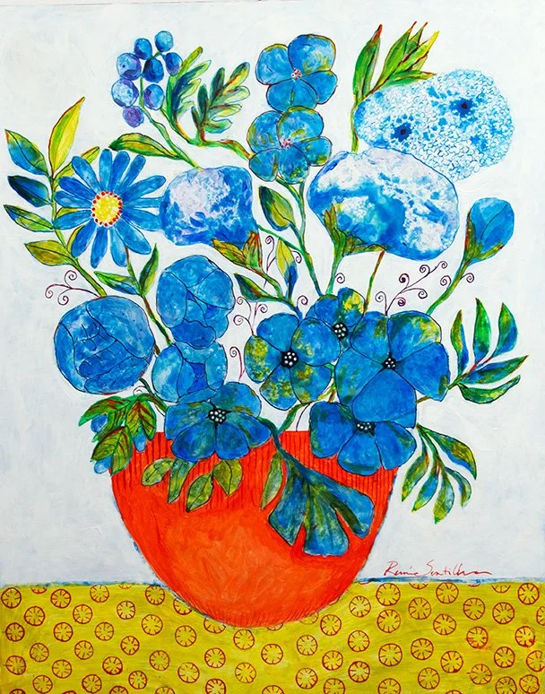 Blue on Blue  R056 (vertical rectangle)