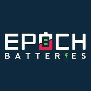 Logo of EPoch Batteries with a stylized battery icon above the letters.