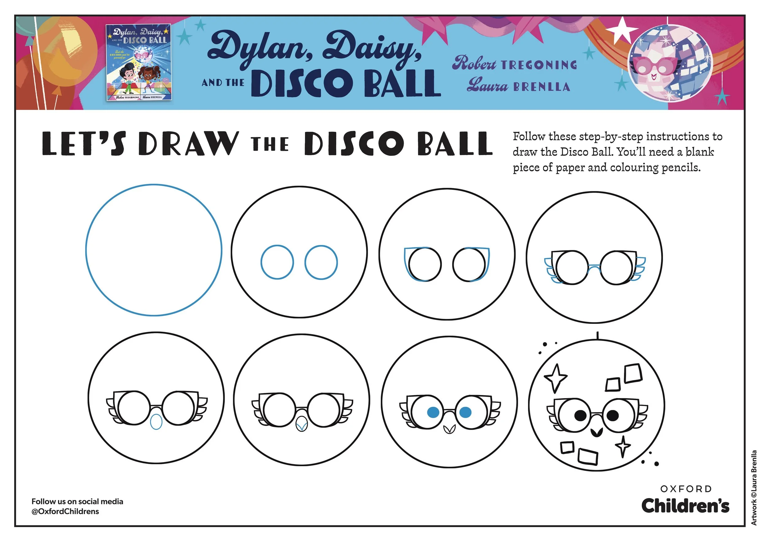 Dylan, Daisy, and the Disco Ball - Drawing the Disco Ball
