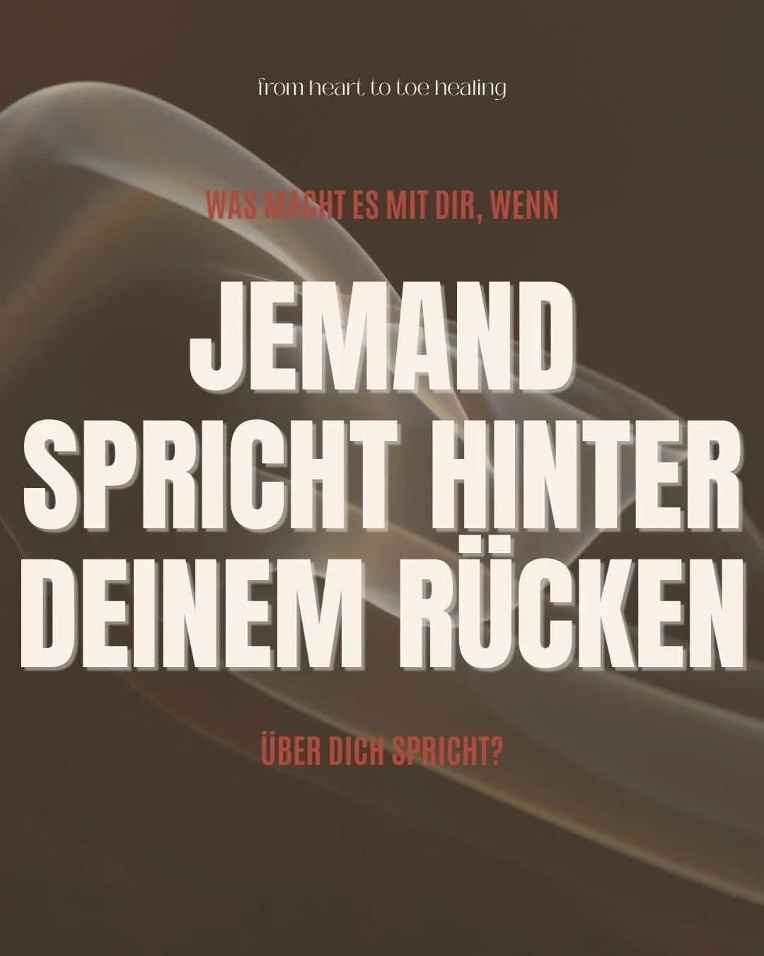 Wenn jemand hinter deinem R&uuml;cken &uuml;ber dich spricht, &hellip;

&hellip; dann sp&uuml;rst du es.

Du f&uuml;hlst es. Vielleicht nicht unbedingt offensichtlich, aber merkst, dass da etwas ist.

Gerade hochsensible Menschen k&ouml;nne die Gedan