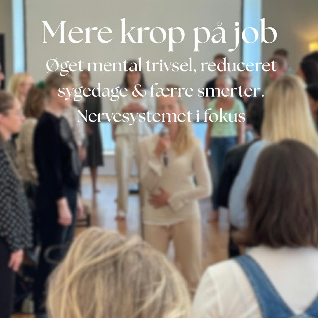 Mere krop p&aring; job.
I dag p&aring; bes&oslash;g hos en virksomhed i Nordhavn.
Det er gl&aelig;deligt at opleve, hvordan flere virksomheder f&aring;r &oslash;je p&aring; nervesystemets betydning &ndash; og p&aring;, hvordan kroppen i langt h&oslas