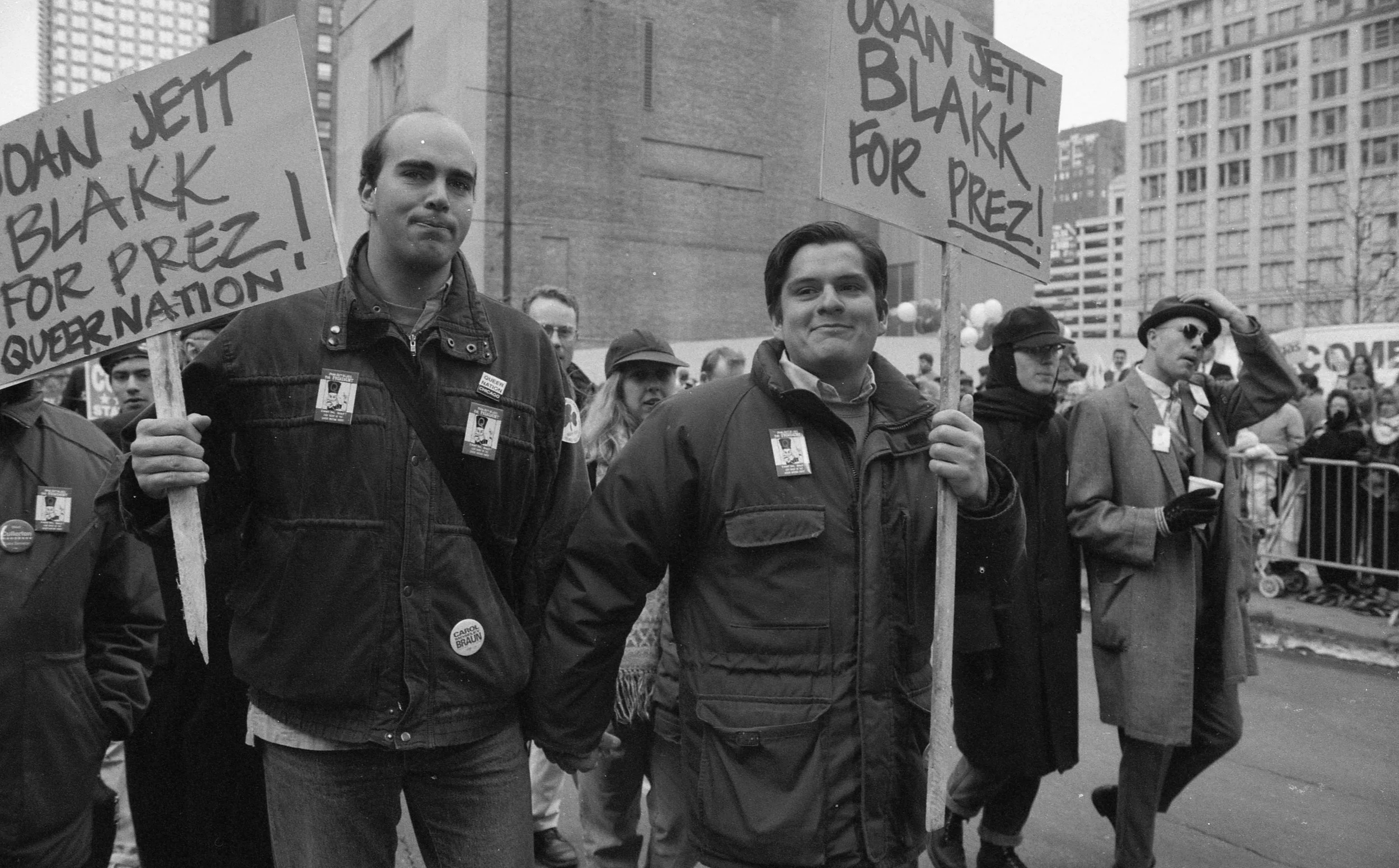 Queer nation rushes Irish Day Parade, 1992. Ace Morgan Photos.