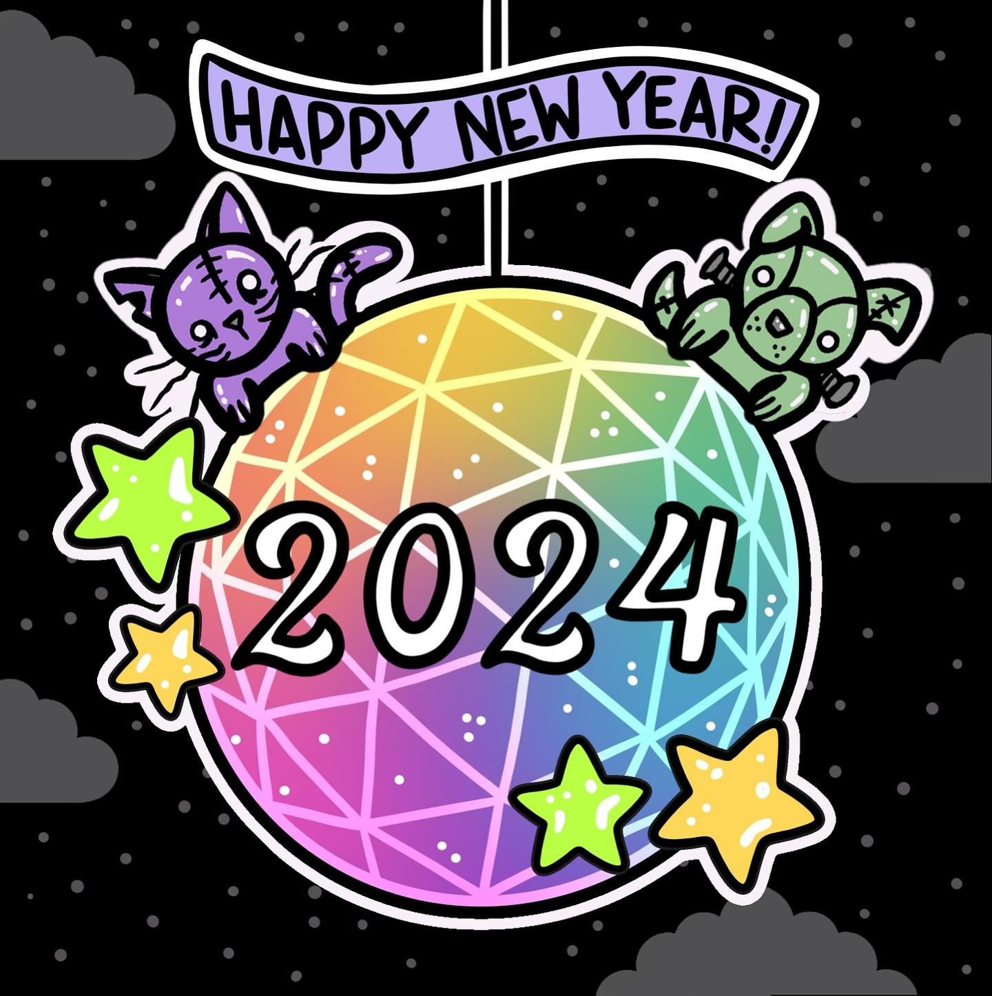 Our new year&rsquo;s resolution is to pet more dogs and cats, DUH! Maybe even some other kinds of animals, too! Drop a 🪩 if you support this! #nightofthelivingpets
.
.
.
.
#happynewyear #welcome2024 #newyearsday #newyearsresolution #2024resolutions 