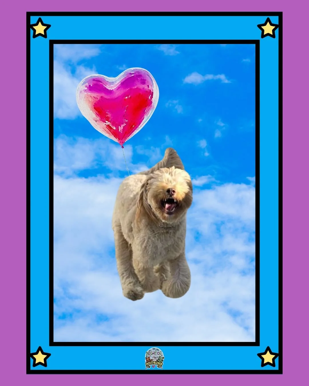 Some will say its AI, but it&rsquo;s not okay?! It&rsquo;s photoshop.&nbsp;

But don&rsquo;t tell @thevalleygoodboy because we&rsquo;re convinced he thinks he thinks it&rsquo;s real.🎈
 #nightofthelivingpets #goldendoodle #doglife