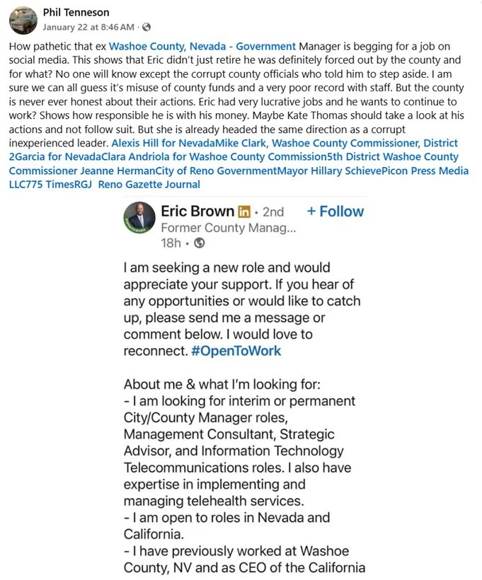 Eric Brown’s Washoe County “Success Story”