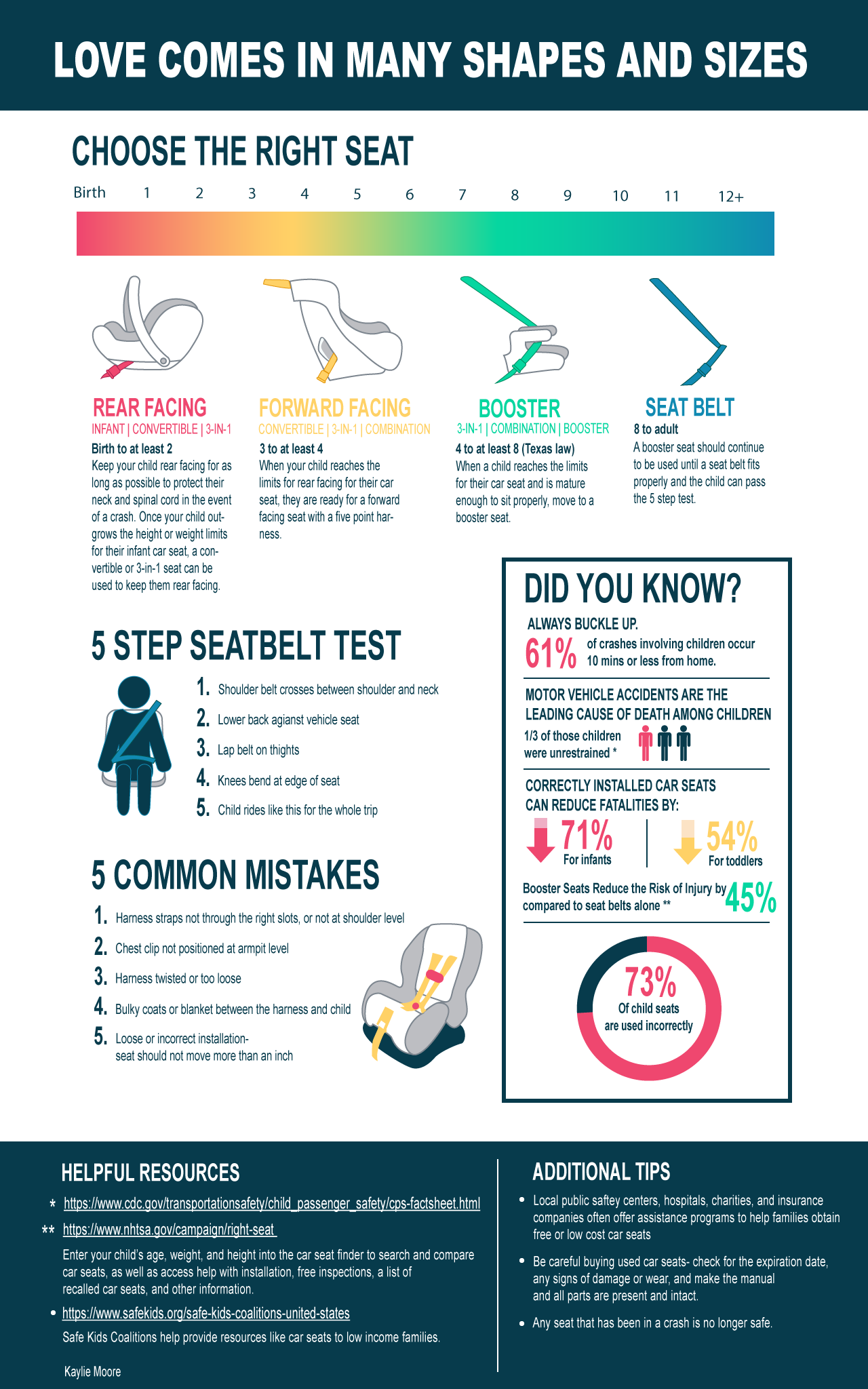 Car Seat Safety Infographic — Kaylie Moore