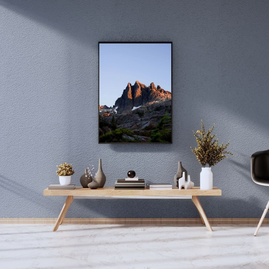 Golden Peaks Mountain Print