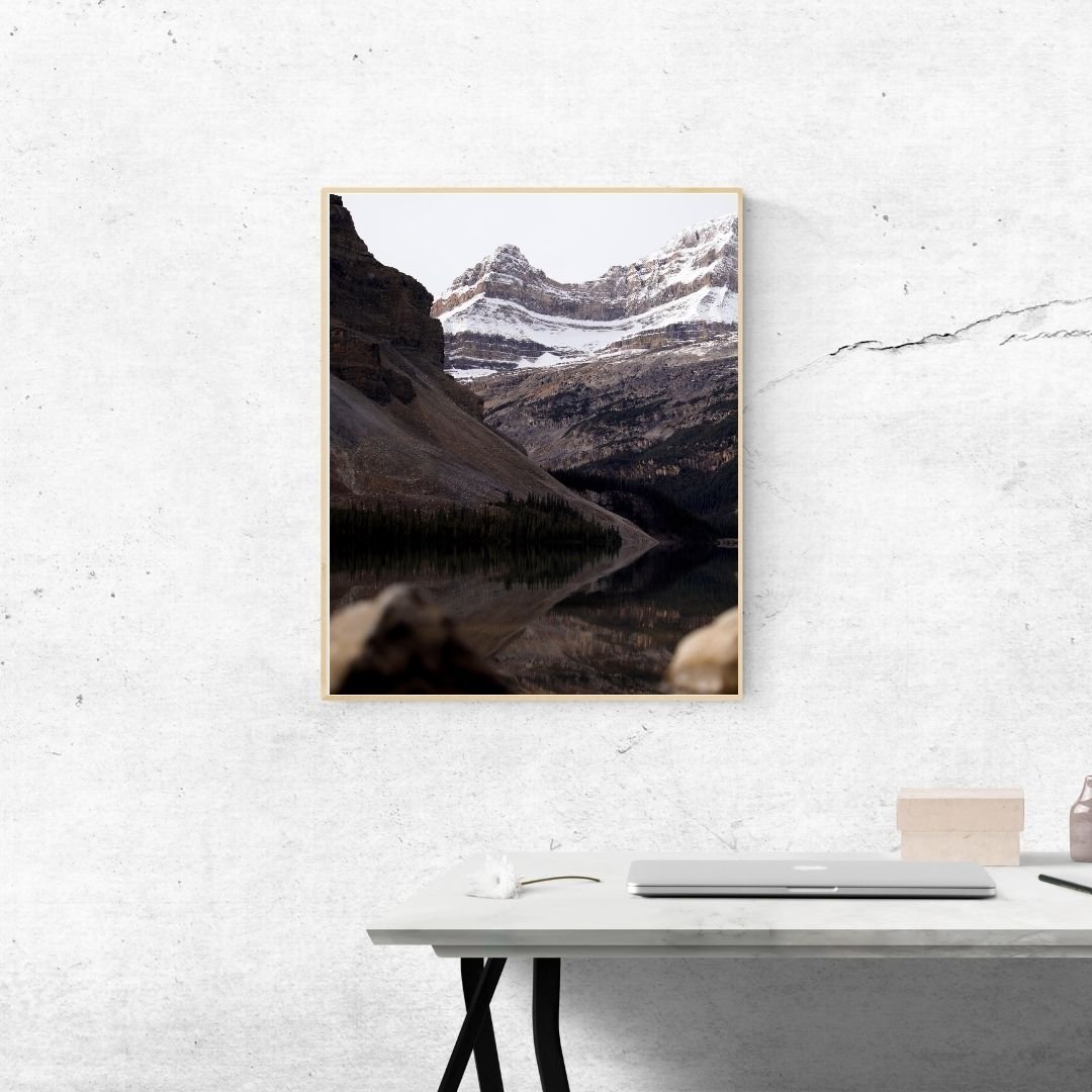 Bow Lake w/Crowfoot Glacier Print