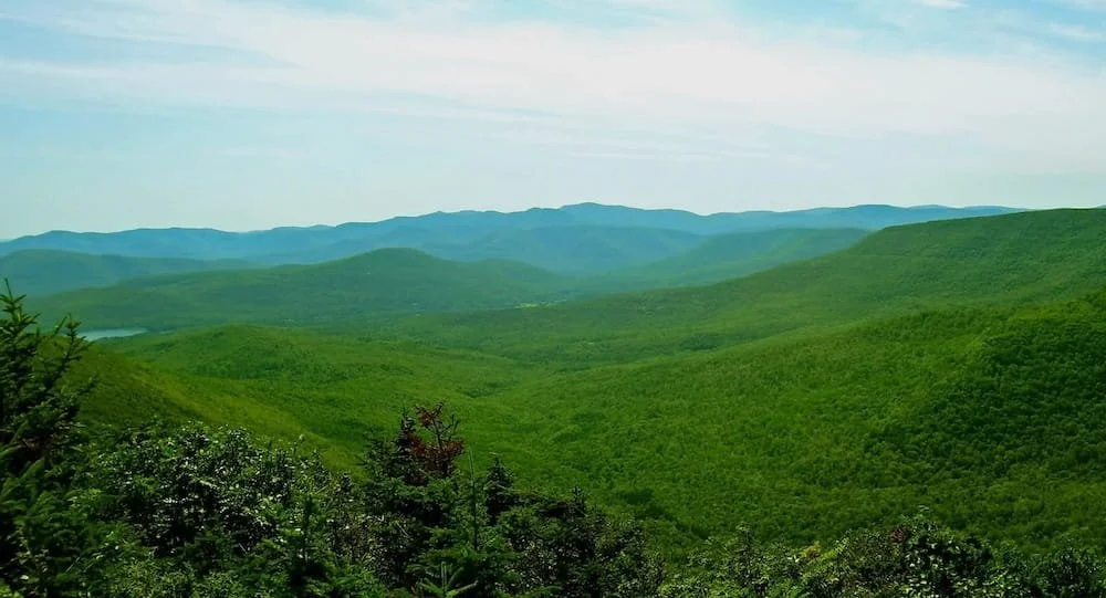 Green mountain landscape.