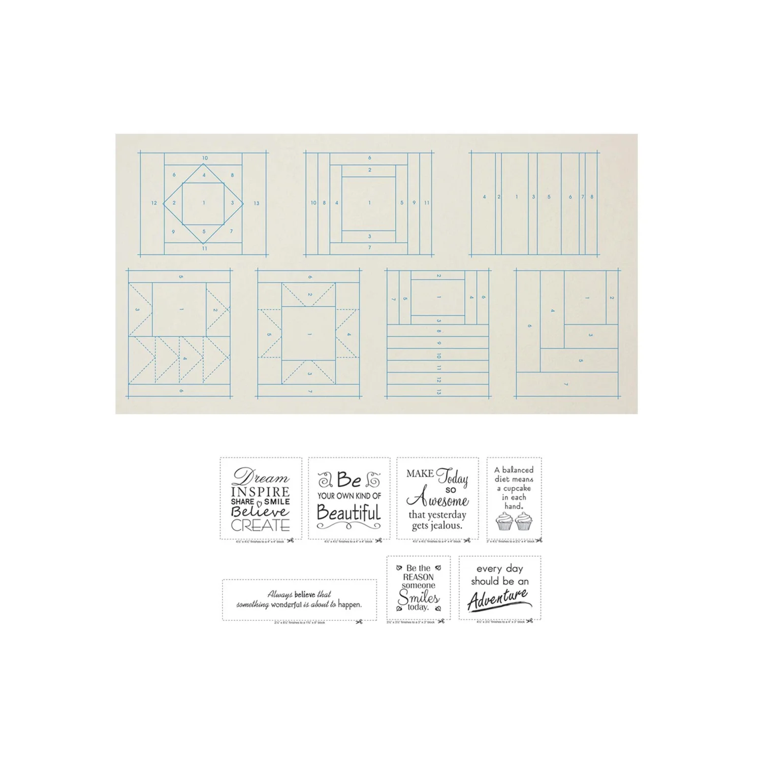 June Tailor Quilt As You Go Inspirational Mug Mats Kit Uplifting 85x105 181586424805867589