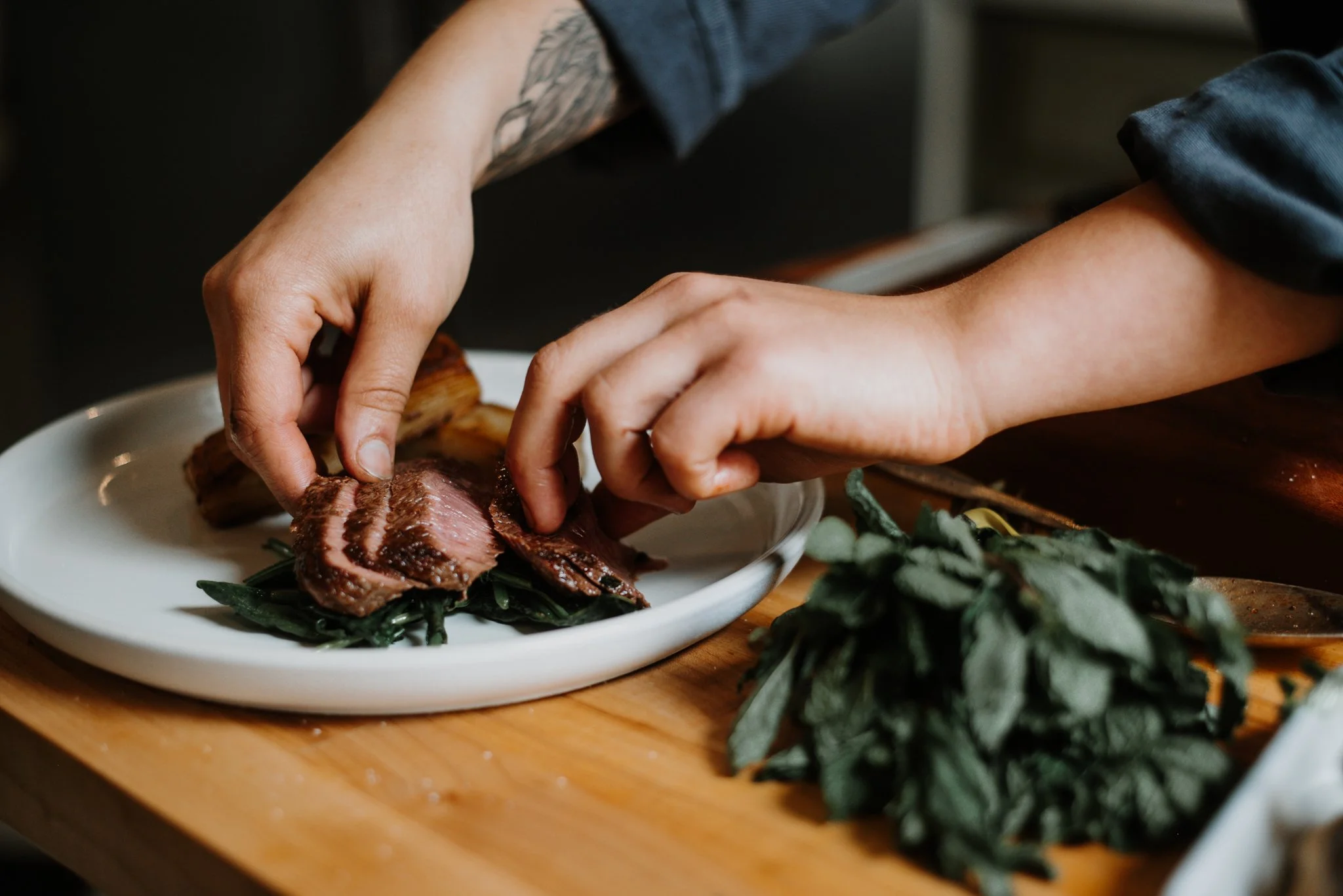 Zoe Borenstein plating Feast in Freedom