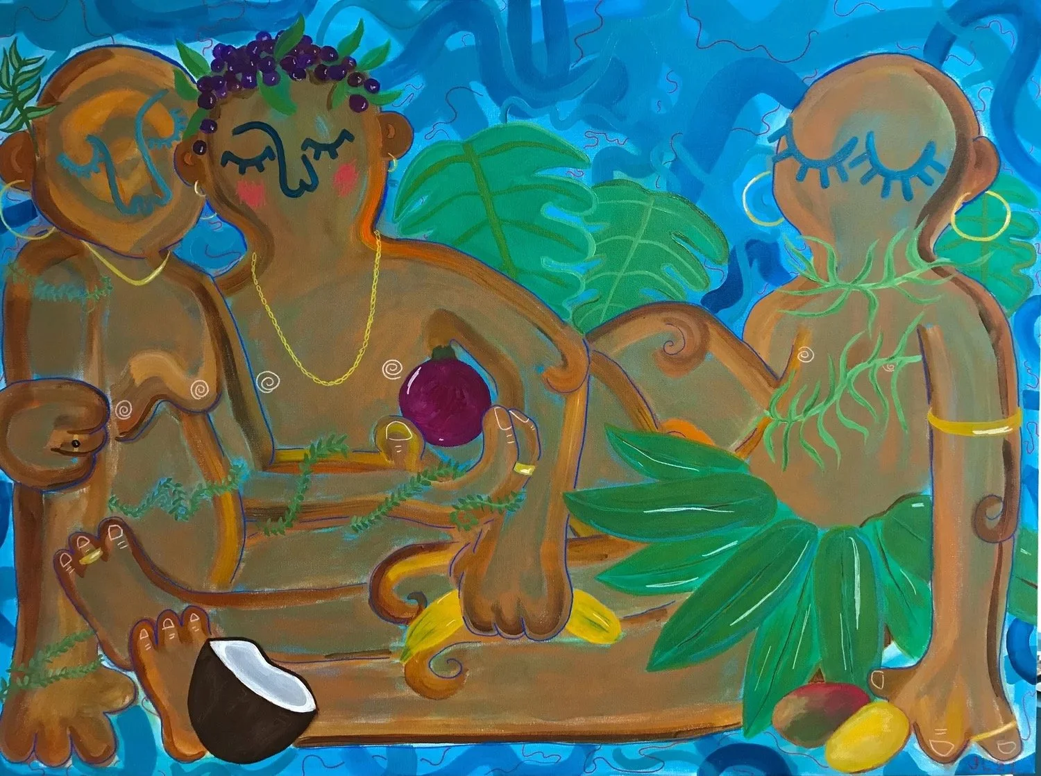 a world of abundance acrylic on canvas 2 feet by 3 feet