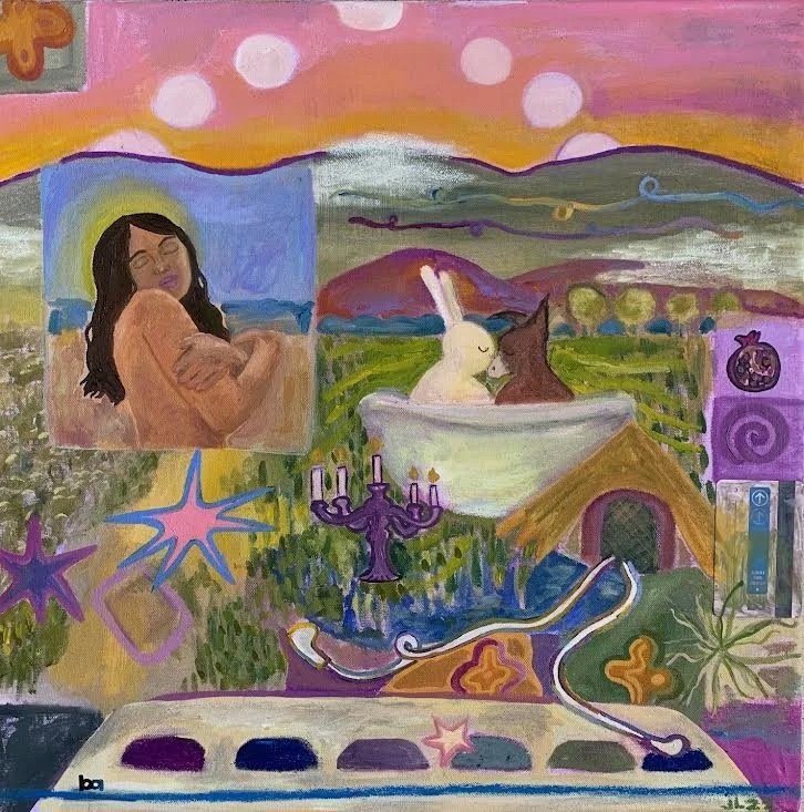 memoirs of a friendship oil on canvas 20 inches by 20 inches