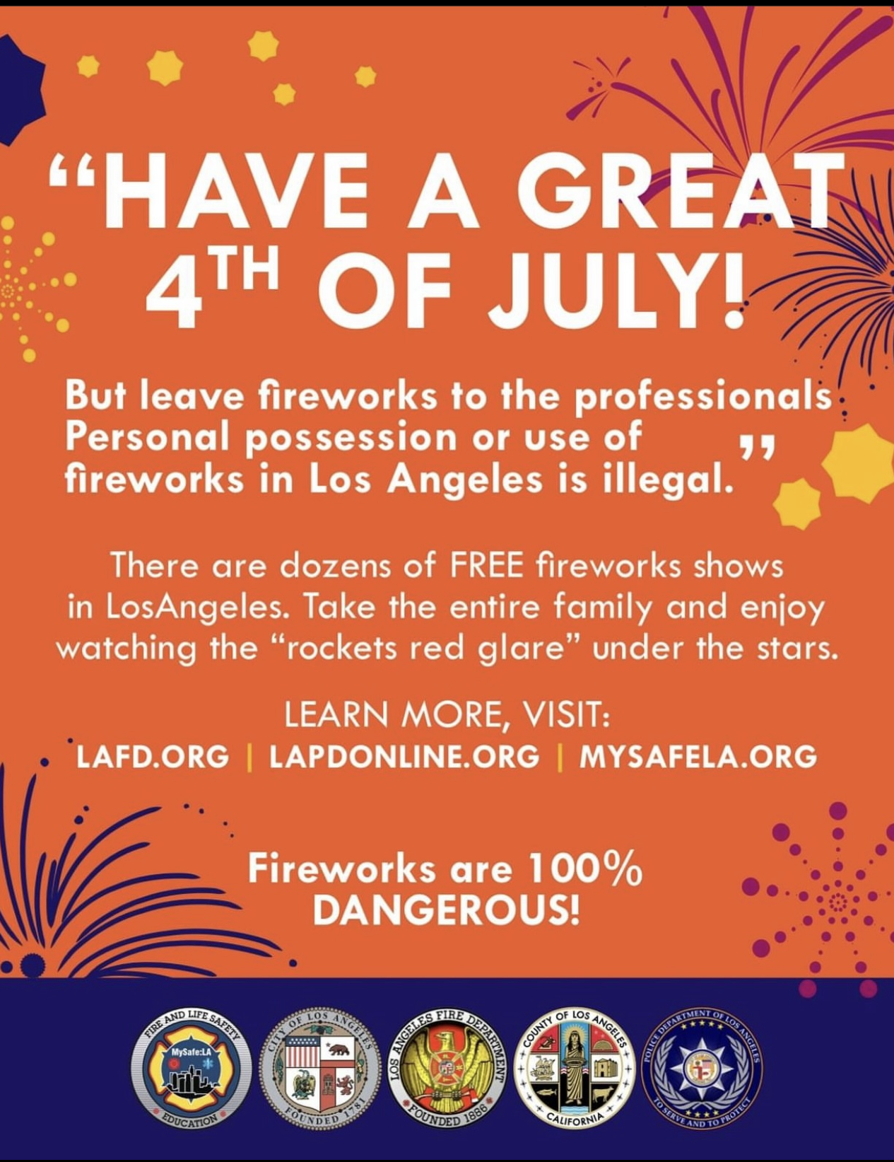 Please leave the Fireworks to the Professionals