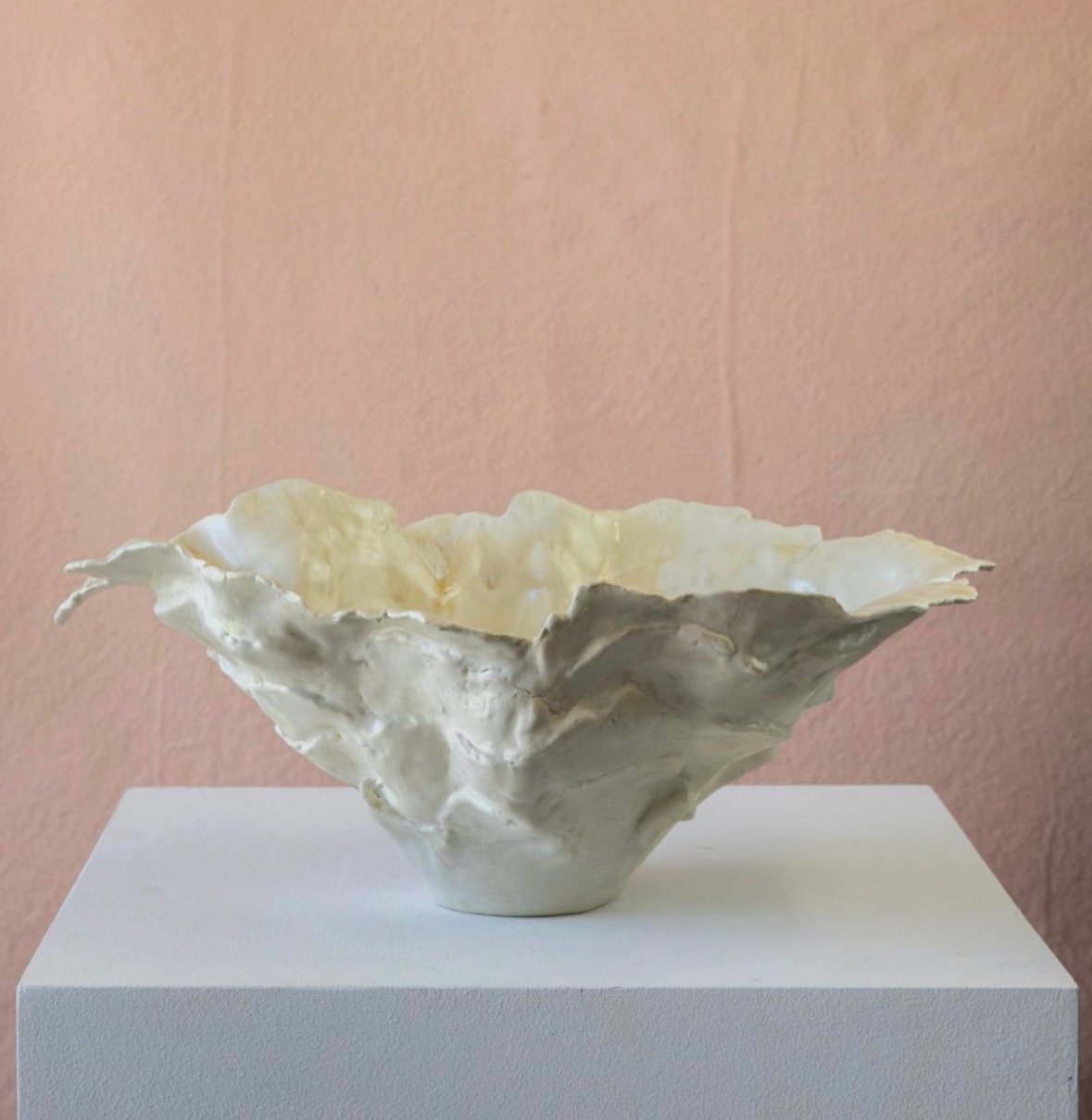 Frosting 
Porcelain Paper Clay Layered Vessel
20"Wx8"H