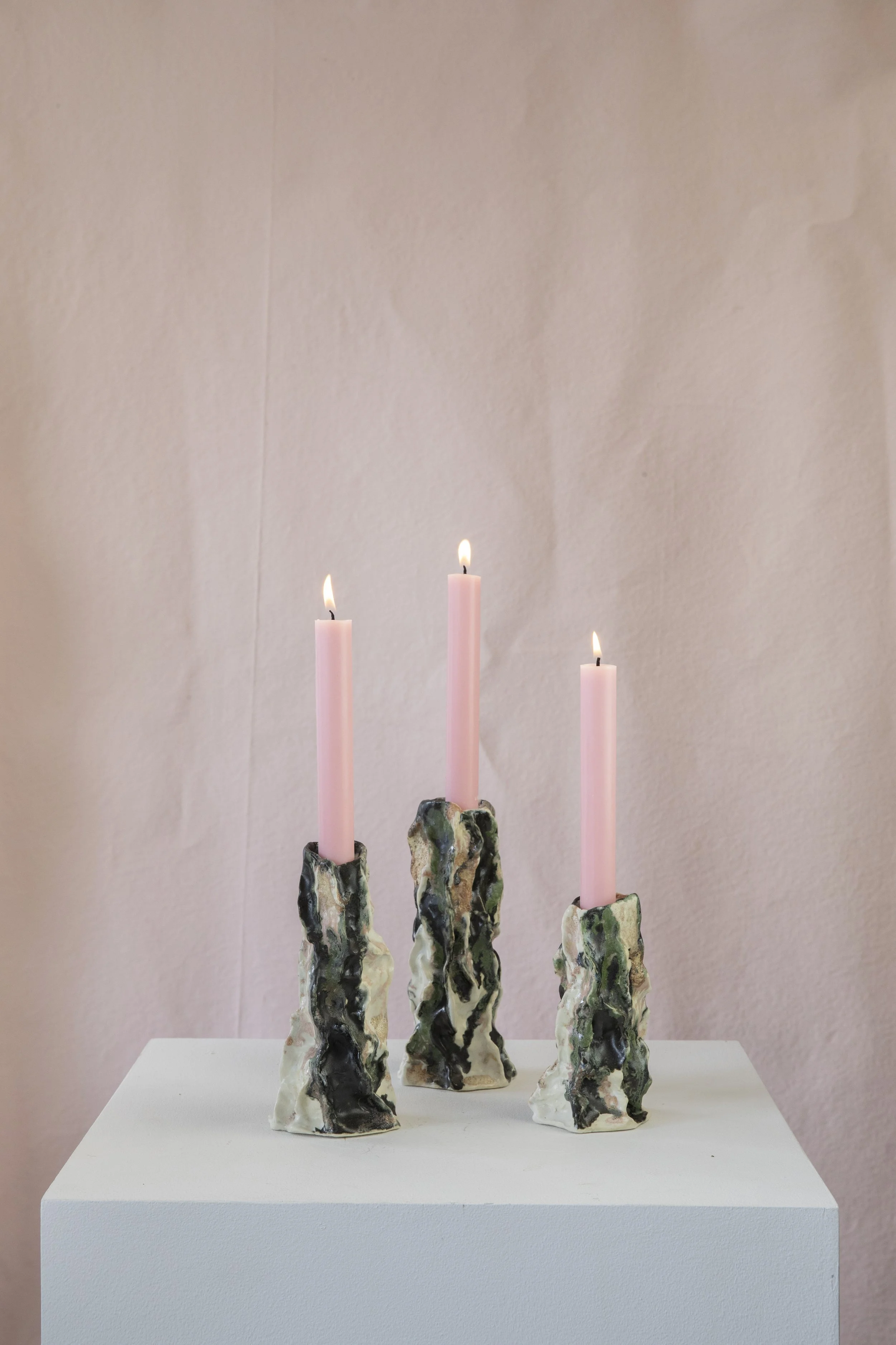 Black & Cream Candle Holders