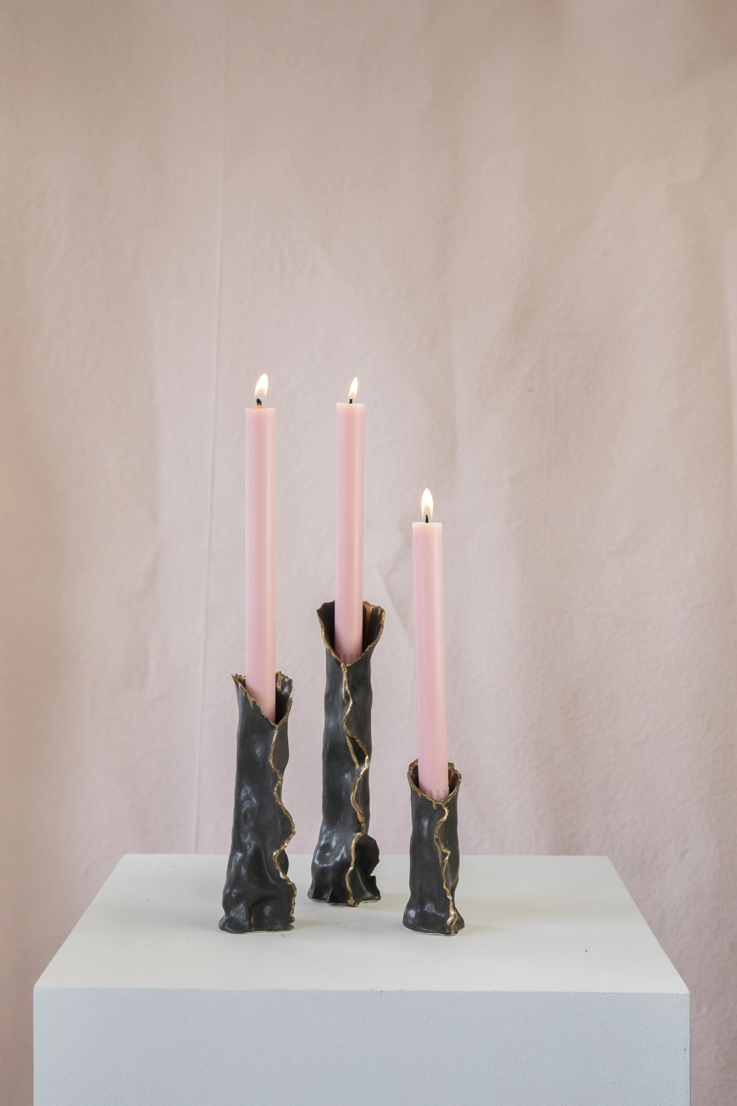 Black & Gold Candle Holders