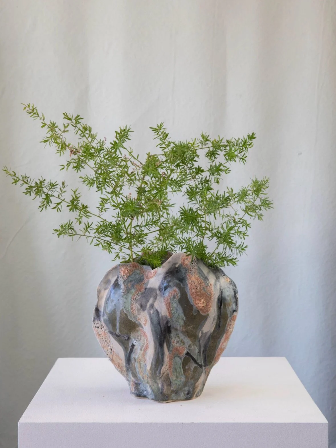 Pattern Vessel Grey 2- 
Porcelain Paper Clay 
7"Hx5"W