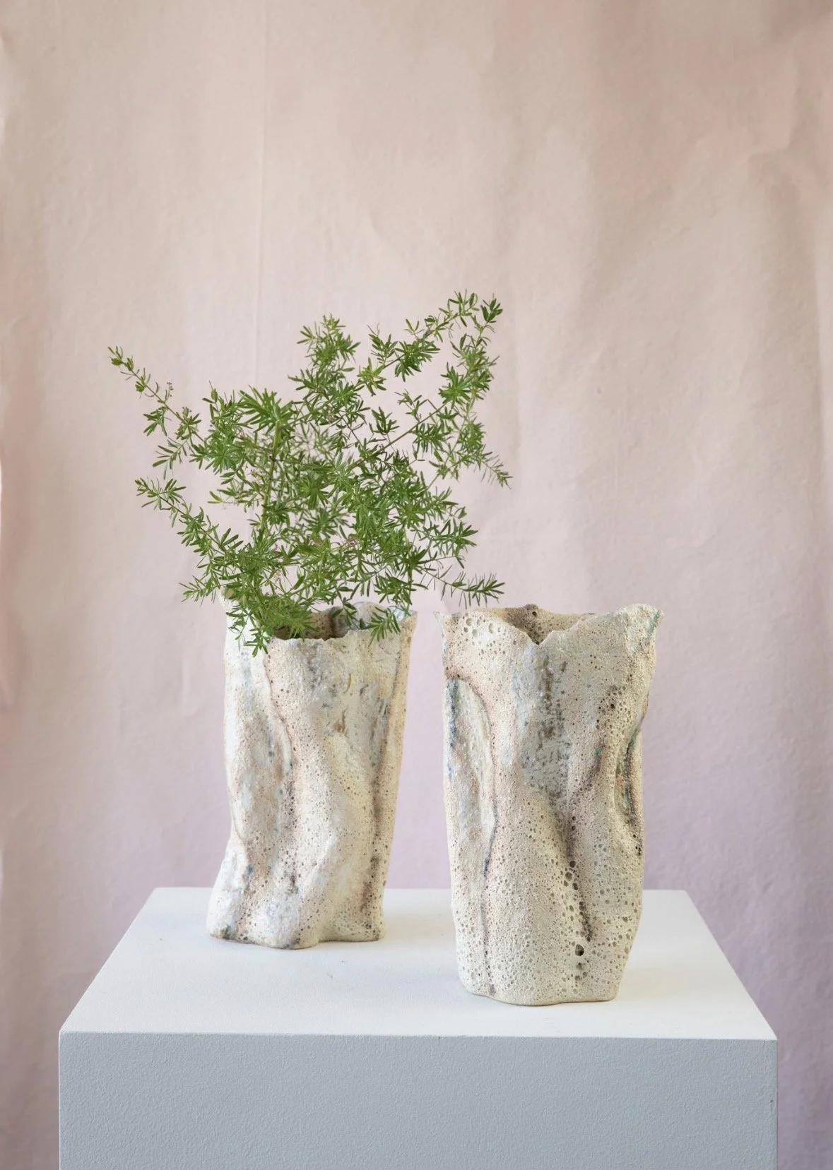 Natual Curves Lava Vases
8"Hx3"w, 9"Hx3"W