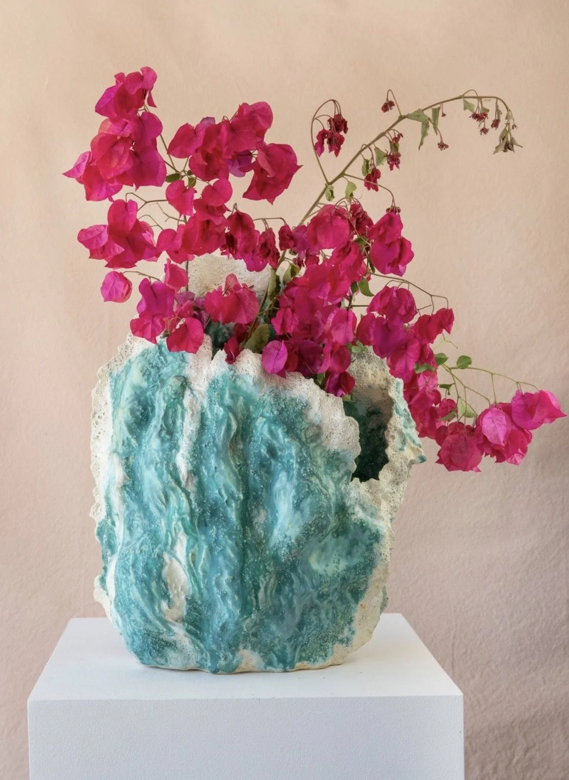 Sea Spray -
Porcelain Paper Clay Large Vessel
18"Hx12"W