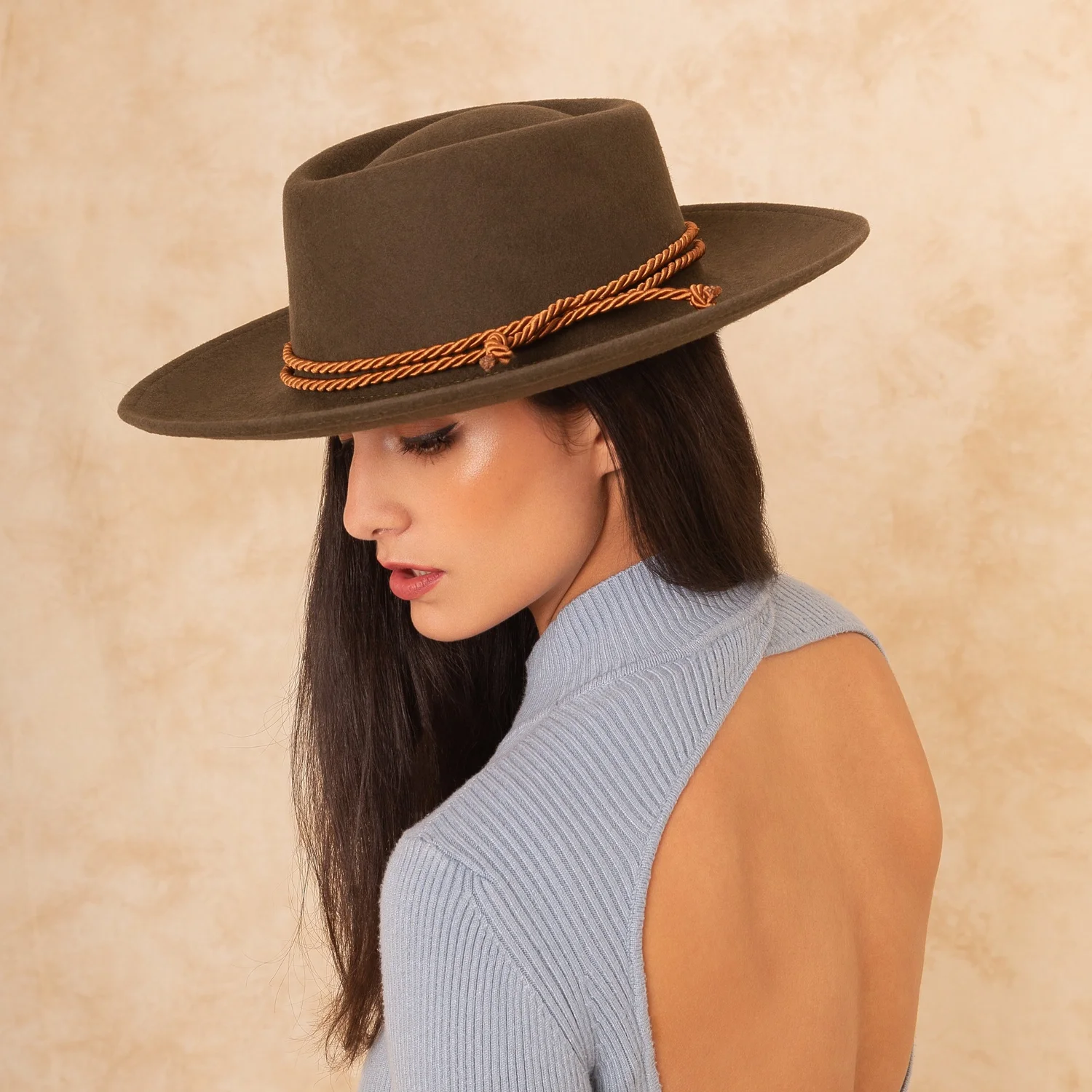 Elegant Wool Tuscany Women\'s Hat - Brown Avoca Wool Hat – Hats.com main image 2
