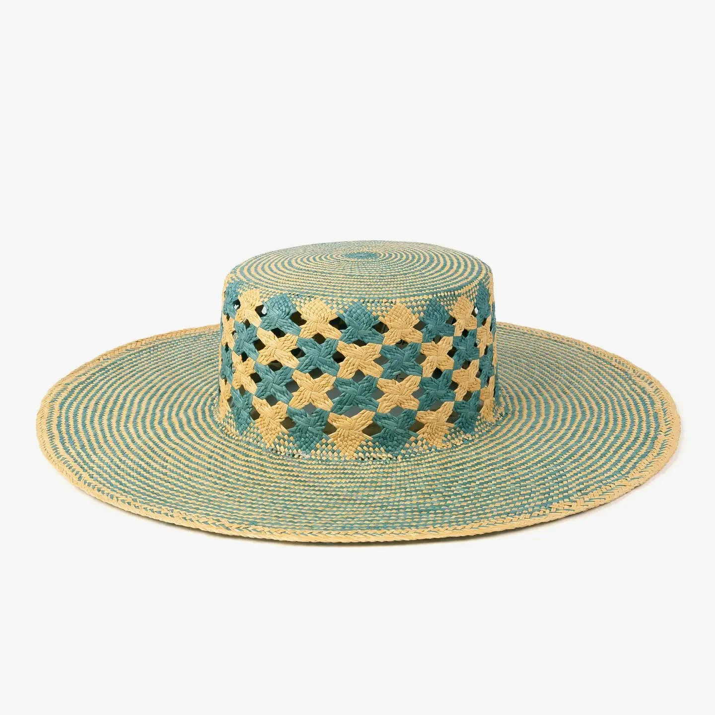Anthropologie x Elegancia Tropical Straw Boater Size M Noche - Boater Style Black Straw Hat — Elegancia Tropical Hats main image 4