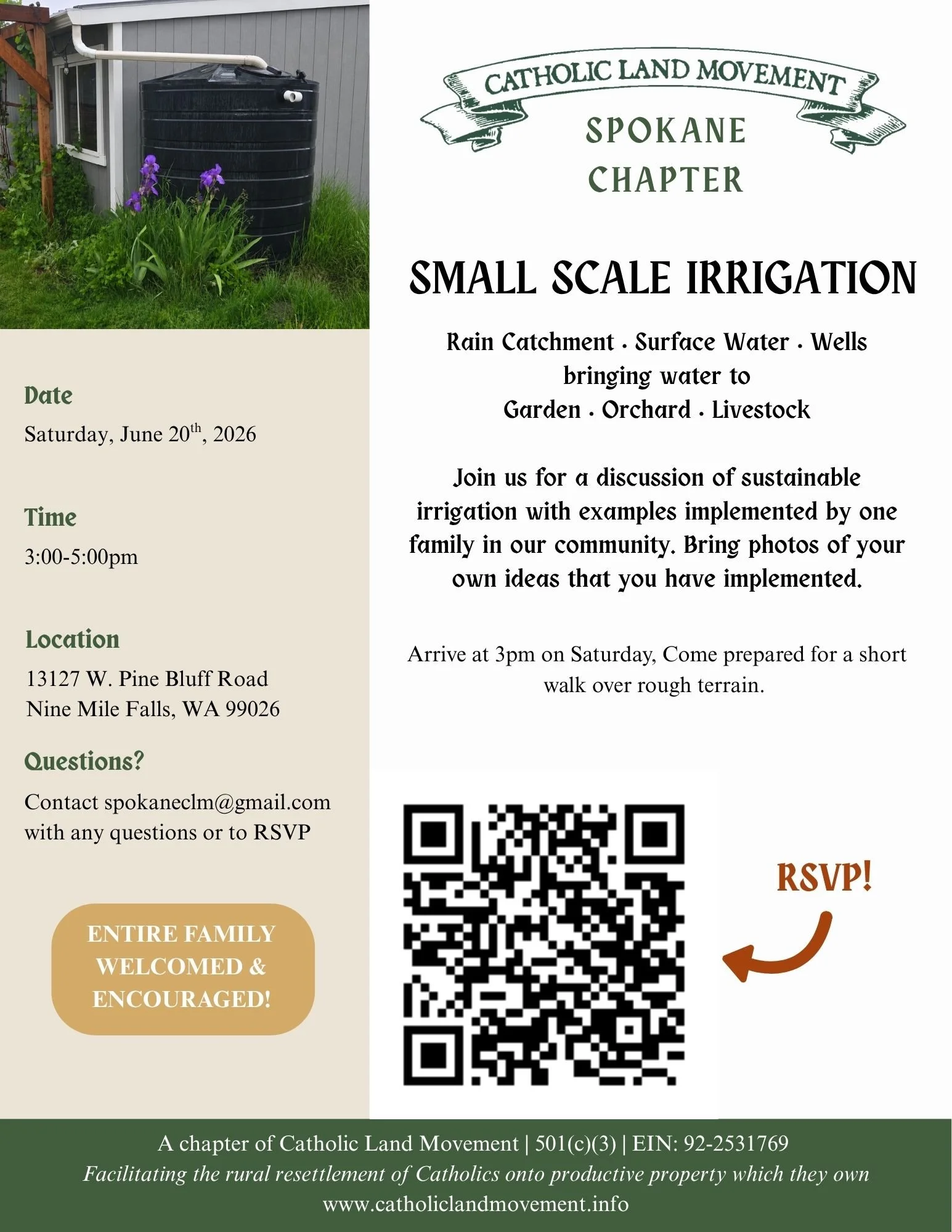 Spokane "Small scale irrigation"