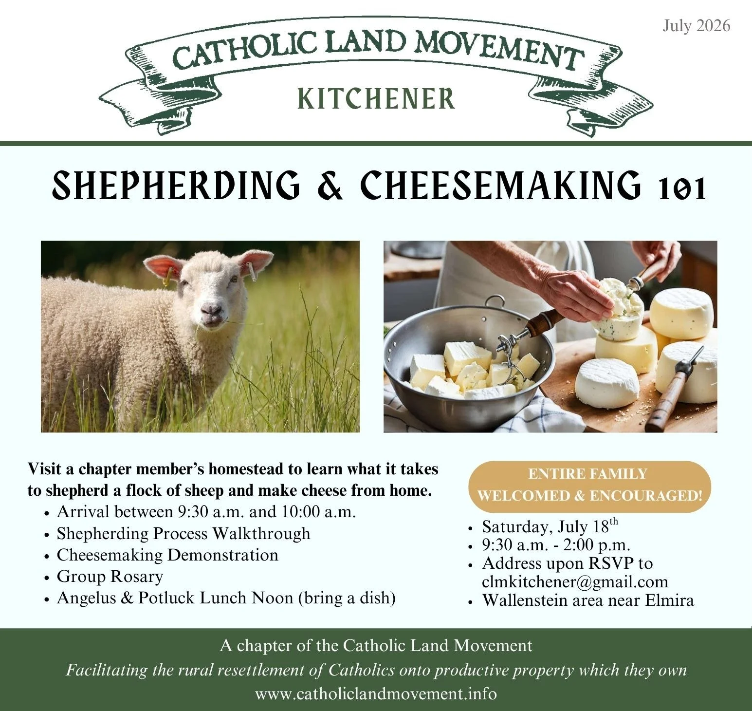 Shepherding &amp; Cheesemaking Kitchener