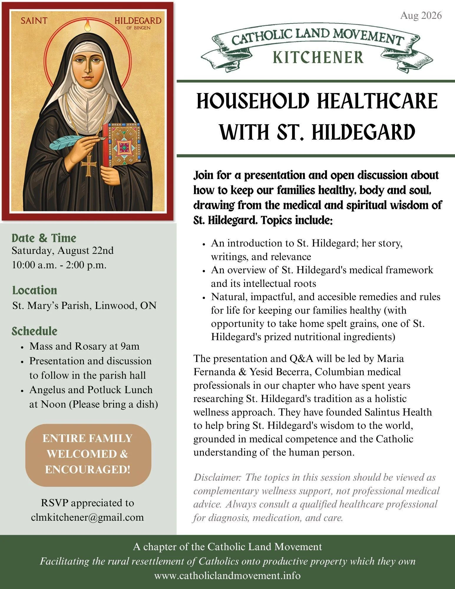 Kitchener Chapter Household Healthcare