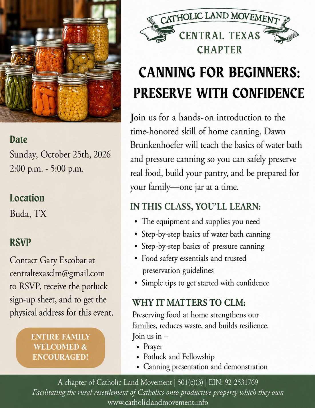 Central Texas - Canning For Beginners