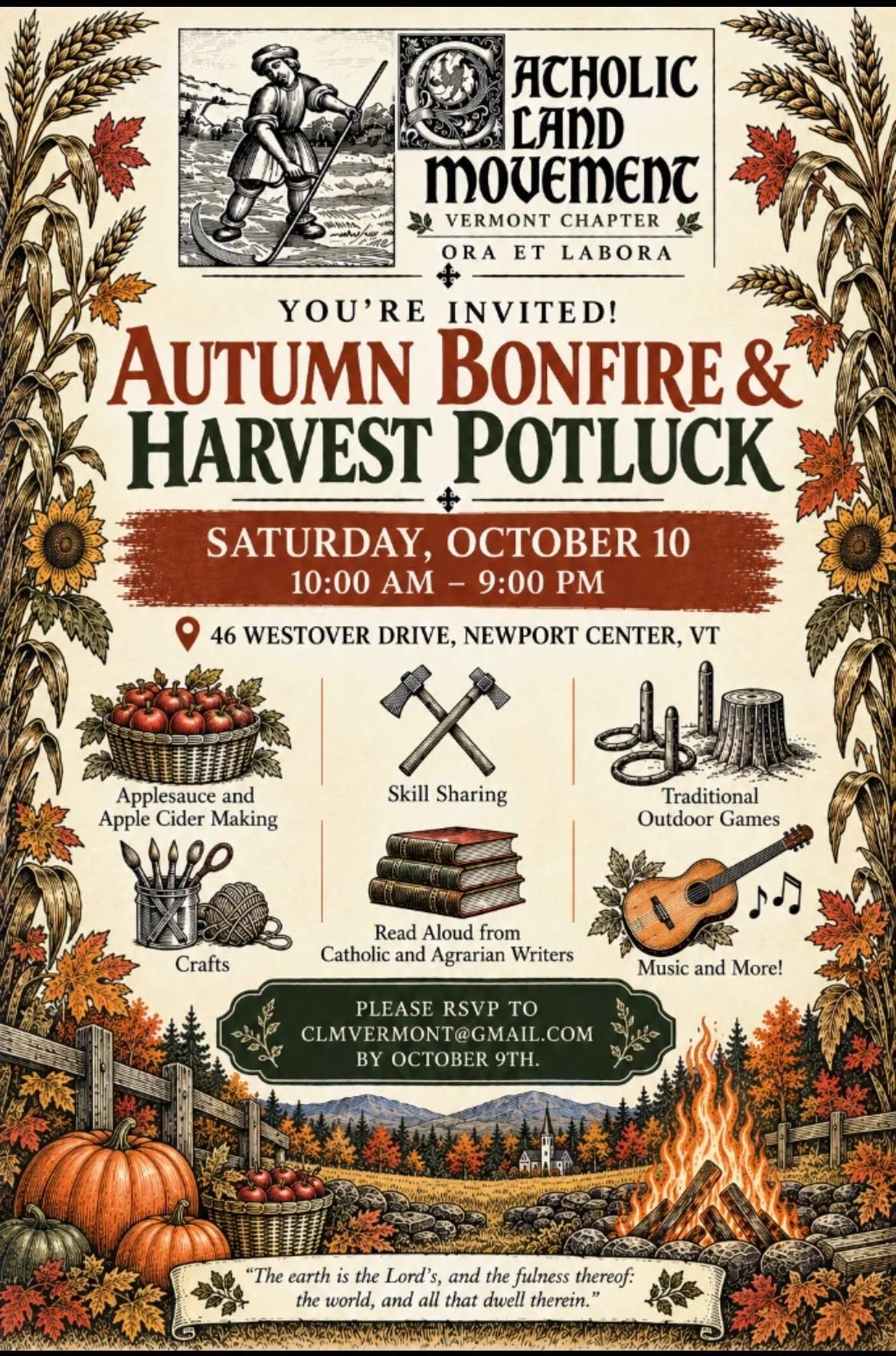 Vermont -  Autumn Bonfire & Harvest Potluck