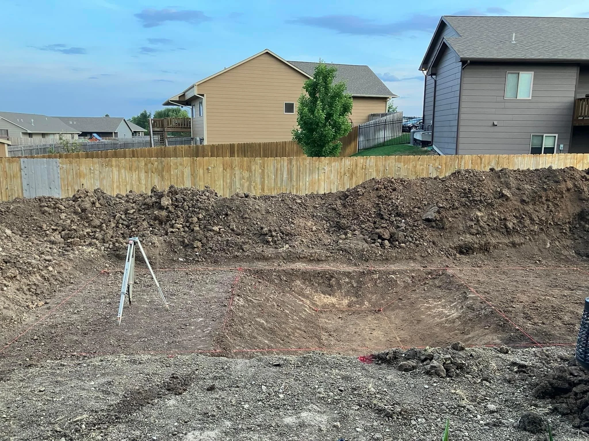Excavated ground for a pool by Super Pools in Kansas