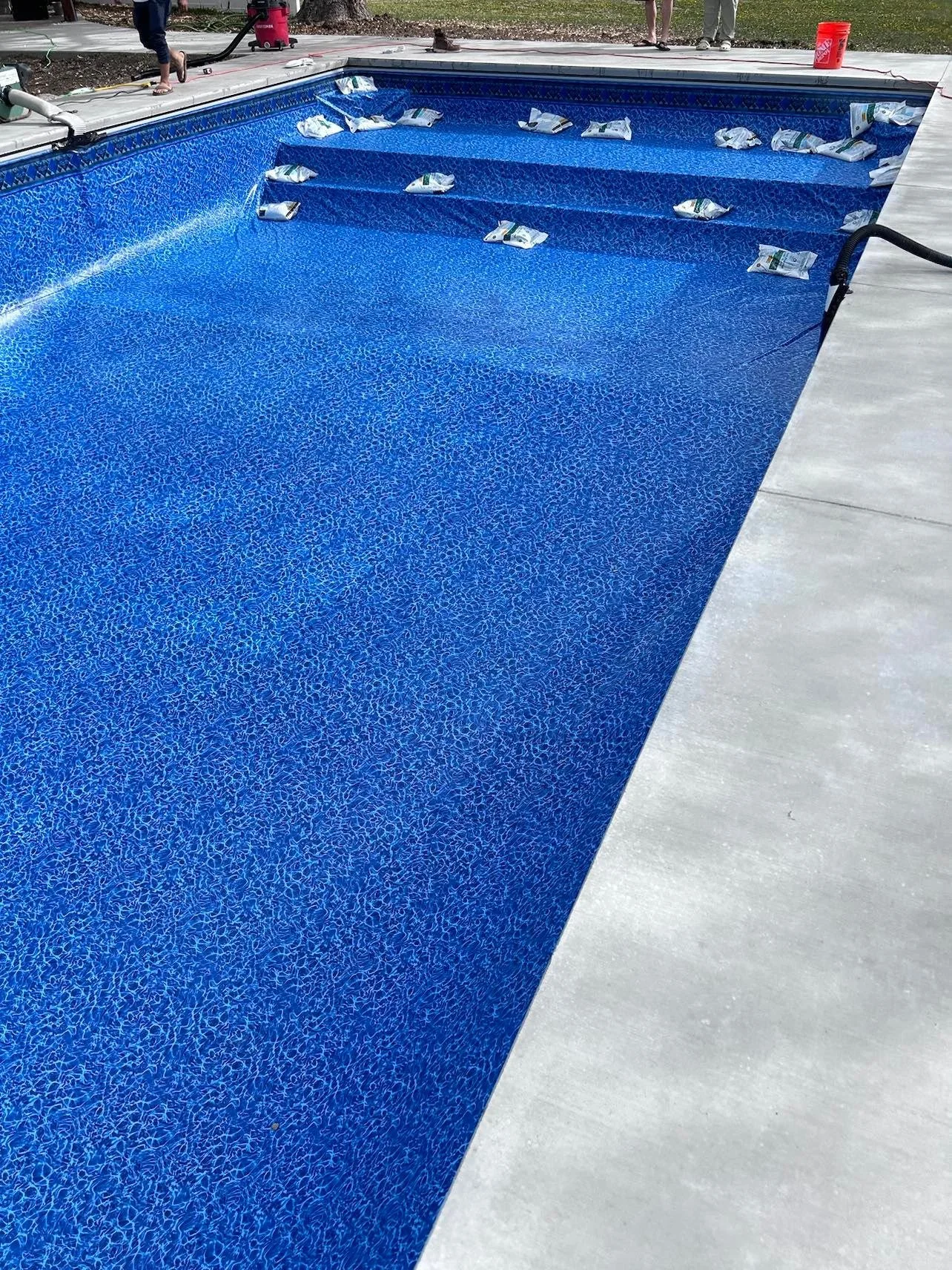 Pool Liner in he installation process by Super Pools in Wichita