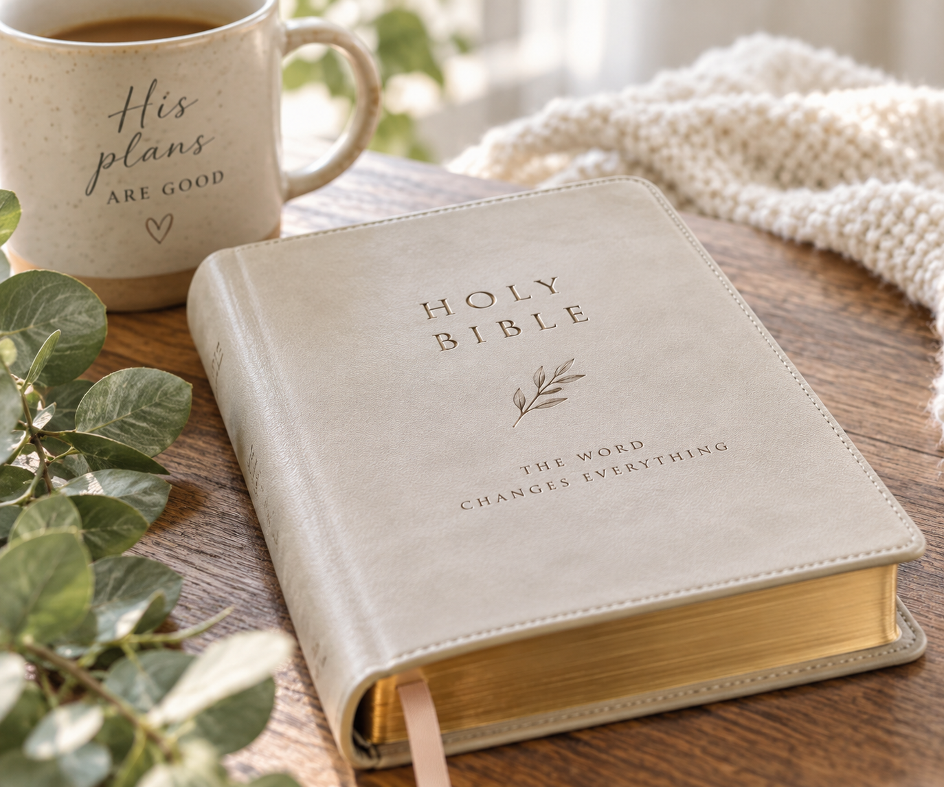 Book opened to a page with a quote, with the text: "I AM THE WAY, AND THE TRUTH, AND THE LIFE." from John 14:6.
