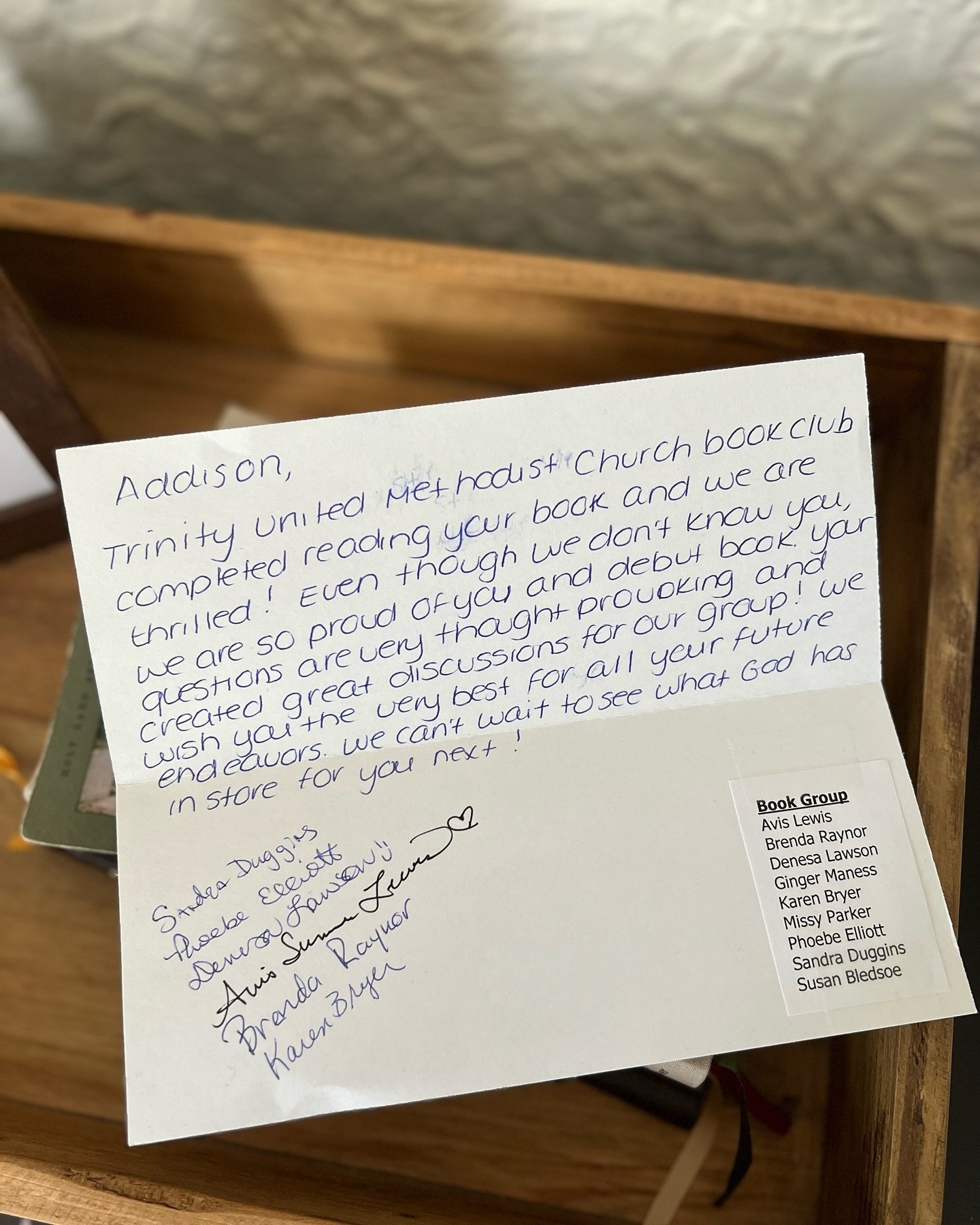 What a heartwarming note to receive in the mail today 🤍📫 

A special thank you to the women&rsquo;s ministry at Trinity United Methodist Church for choosing my book, Fellowship Over Followers, as their Book Club read for April. I&rsquo;m honored th