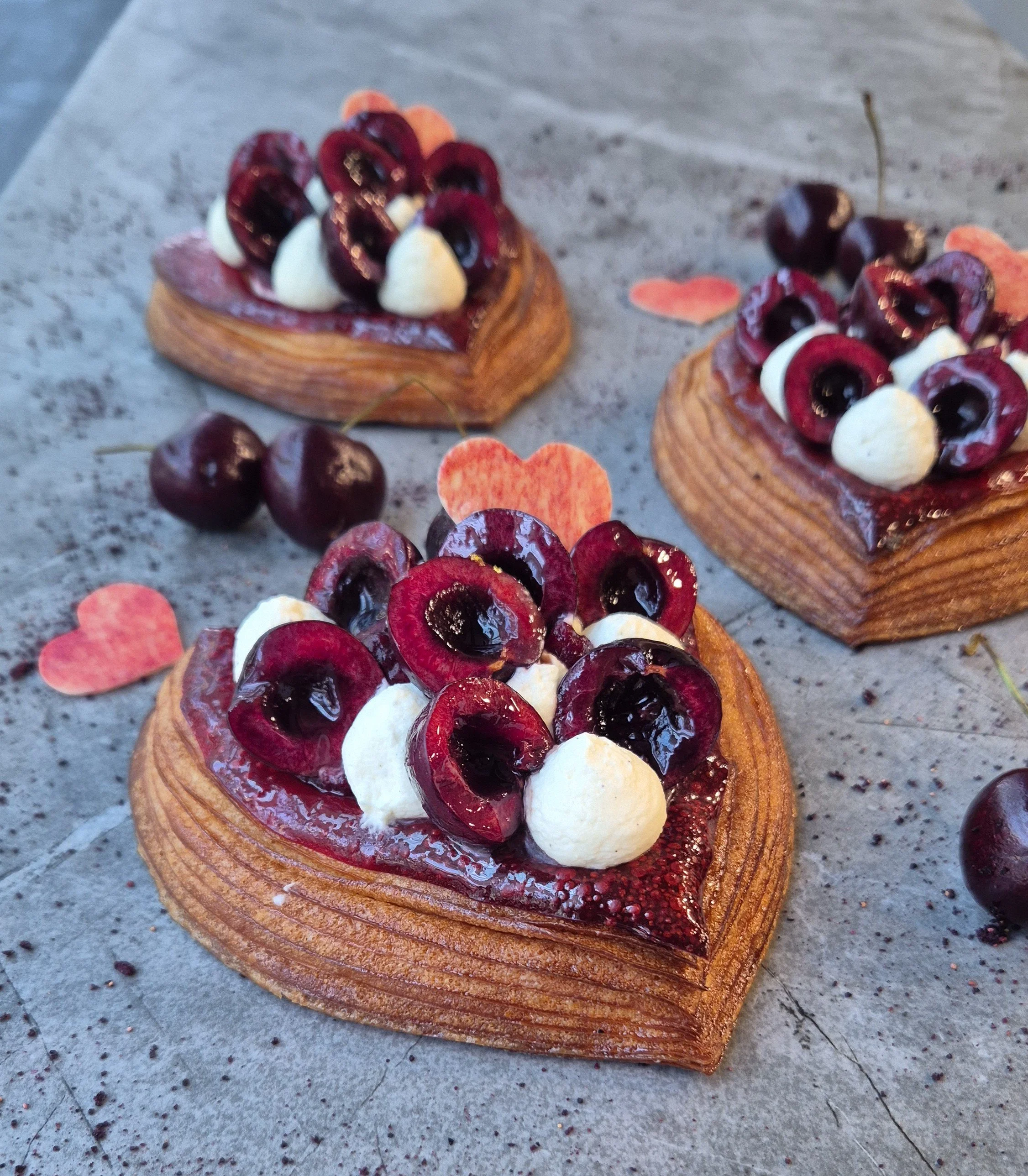 Valentine's Day Heart Cherry Danish
