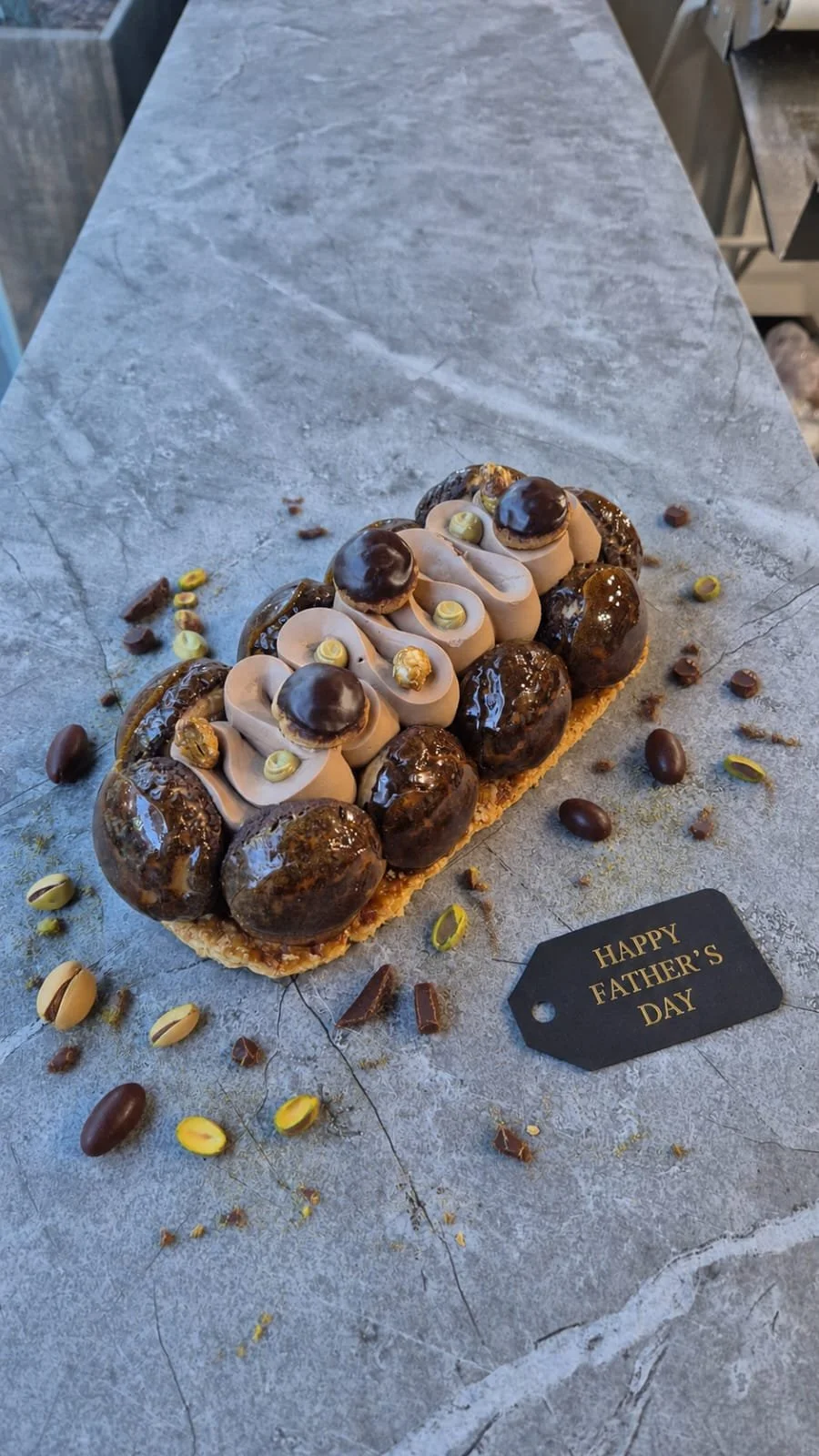 Father's Day Chocolate & Pistachio Saint Honore