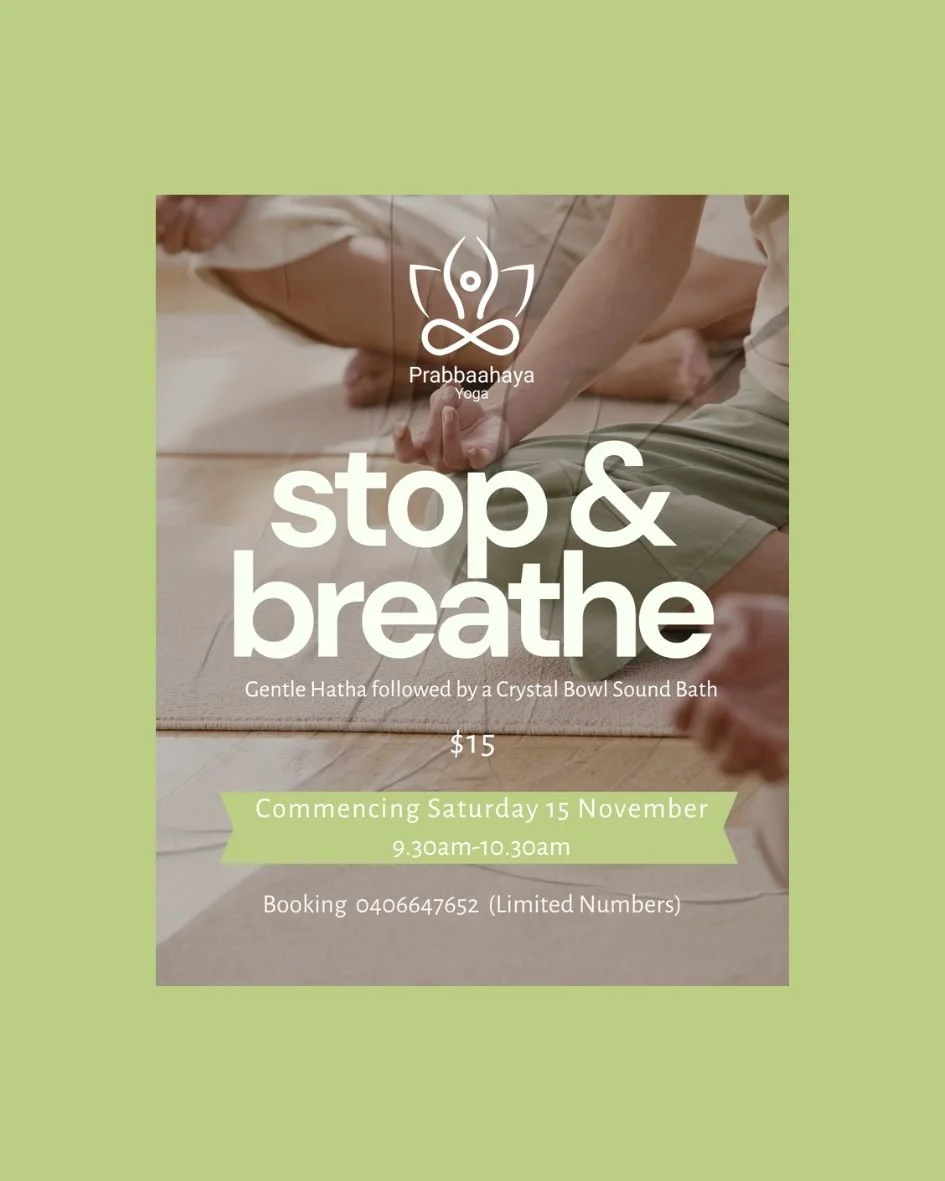 Welcoming Prabbaahaya Yoga  to the SCC Studio, Saturday mornings for gentle Hatha yoga followed by crystal bowl sound bath ✨  Limited numbers, book directly with Sarah on 0406647652. 

#soulcarestudio #holistichealing #hathayogaclass