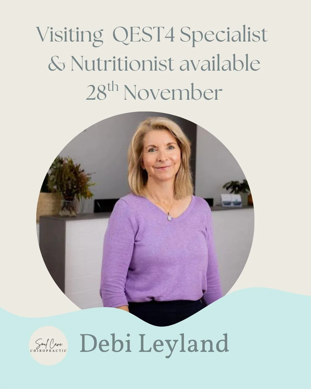 Debi is returning with her amazing Quest 4 Bioresonance device. 
A Quest 4 session gathers information about your health by measuring your body's energetic responses. This reveals the functional quality of the tissues being tested and is designed to 