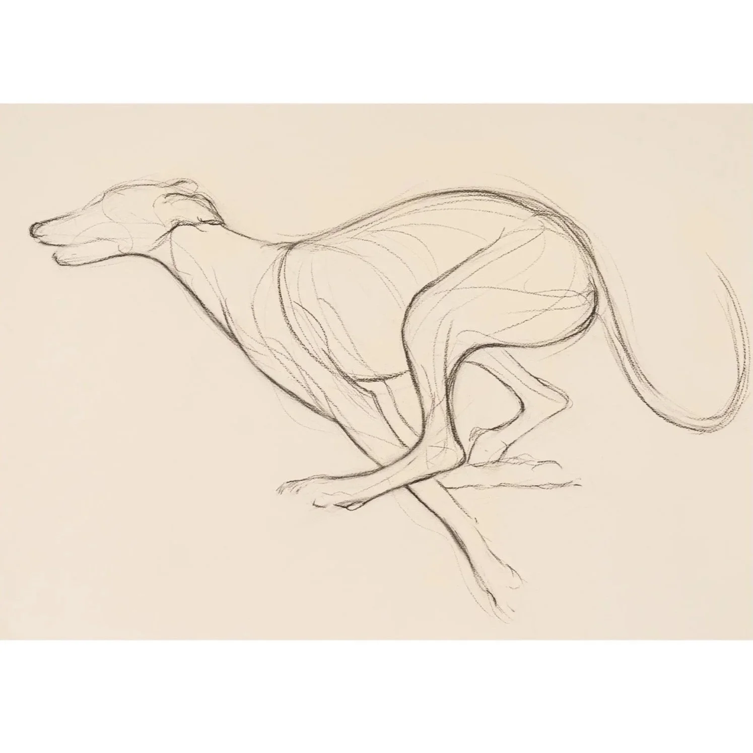 Greyhound II, Charcoal on paper, (74cm x 94cm) - SOLD
