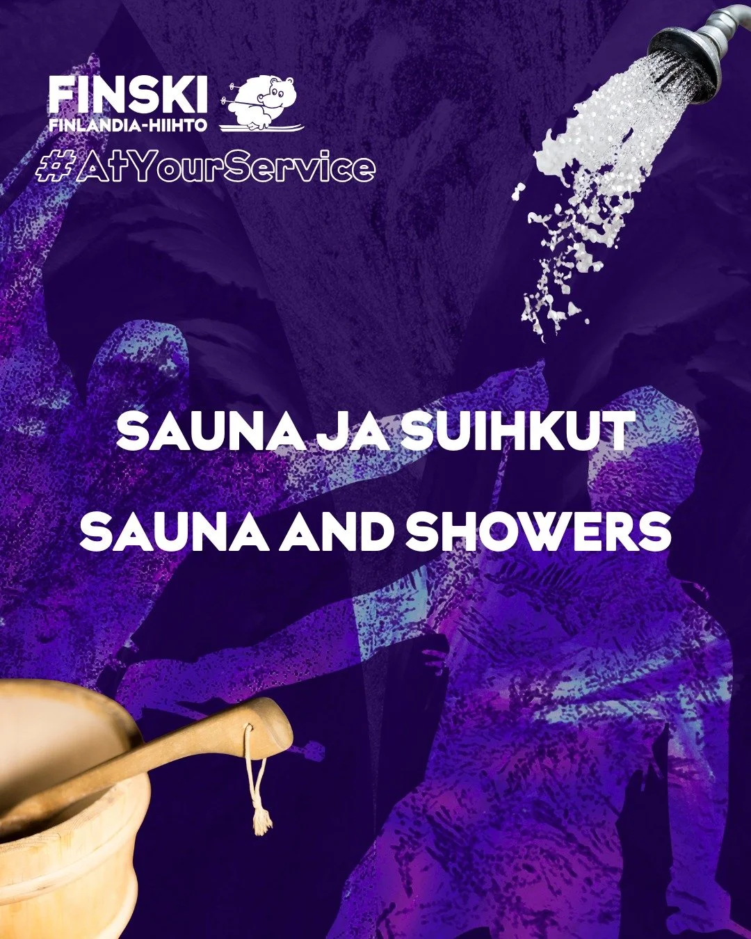 At Your Service 🫡

SAUNA &amp; SUIHKUT 🫶 

🥳 Finlandia-viikonloppuna voit hiiht&auml;misen j&auml;lkeen l&auml;mmitell&auml; ilmaiseksi saunan l&ouml;ylyiss&auml;

🤝 Varaa saunaa varten mukaan pyyhe, pefletti ja pesuaineet &ndash; saunajuomat odo