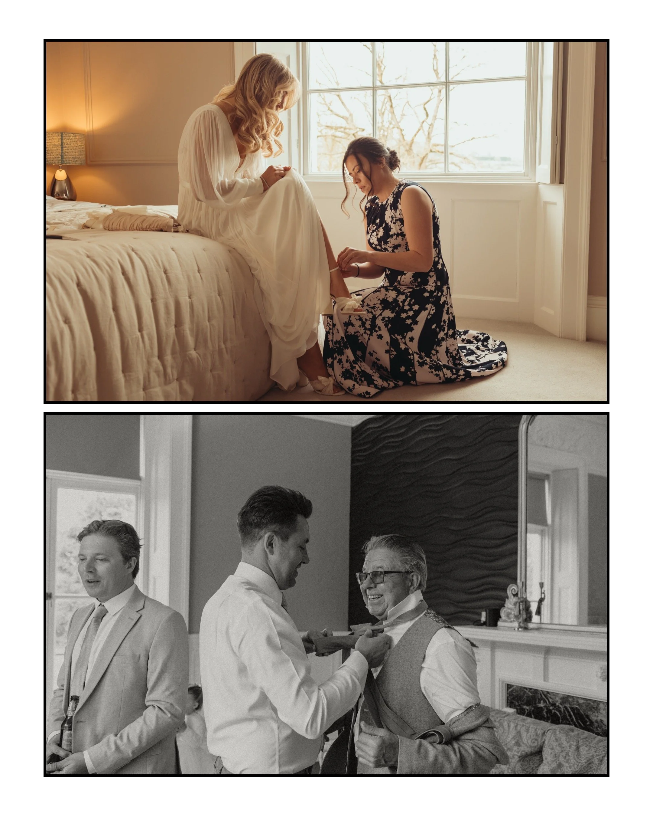 Bride and Groom preparing for the day
