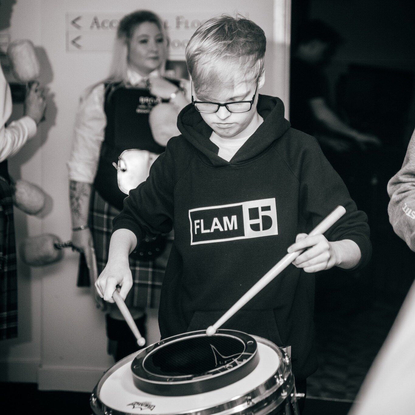 Renfrewshire Schools' Mark McKendrick warming up backstage before our Celtic Connections gig. There's a strong Renfrewshire Schools/@johnstonepipeband  contingent in the NYPBS, make sure you grab a ticket and come and support members of your own pipe