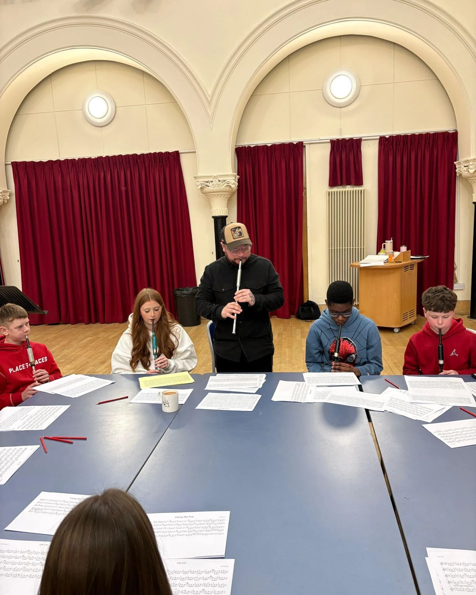 We had LB and Ali from @fromthegroundband with the NYPBS and trainee tutors at the weekend rehearsing for their end of year concert D&ugrave;thchas on the 18th of April at the Glasgow Royal Concert Hall!

Exciting times ahead for the band as this Sat