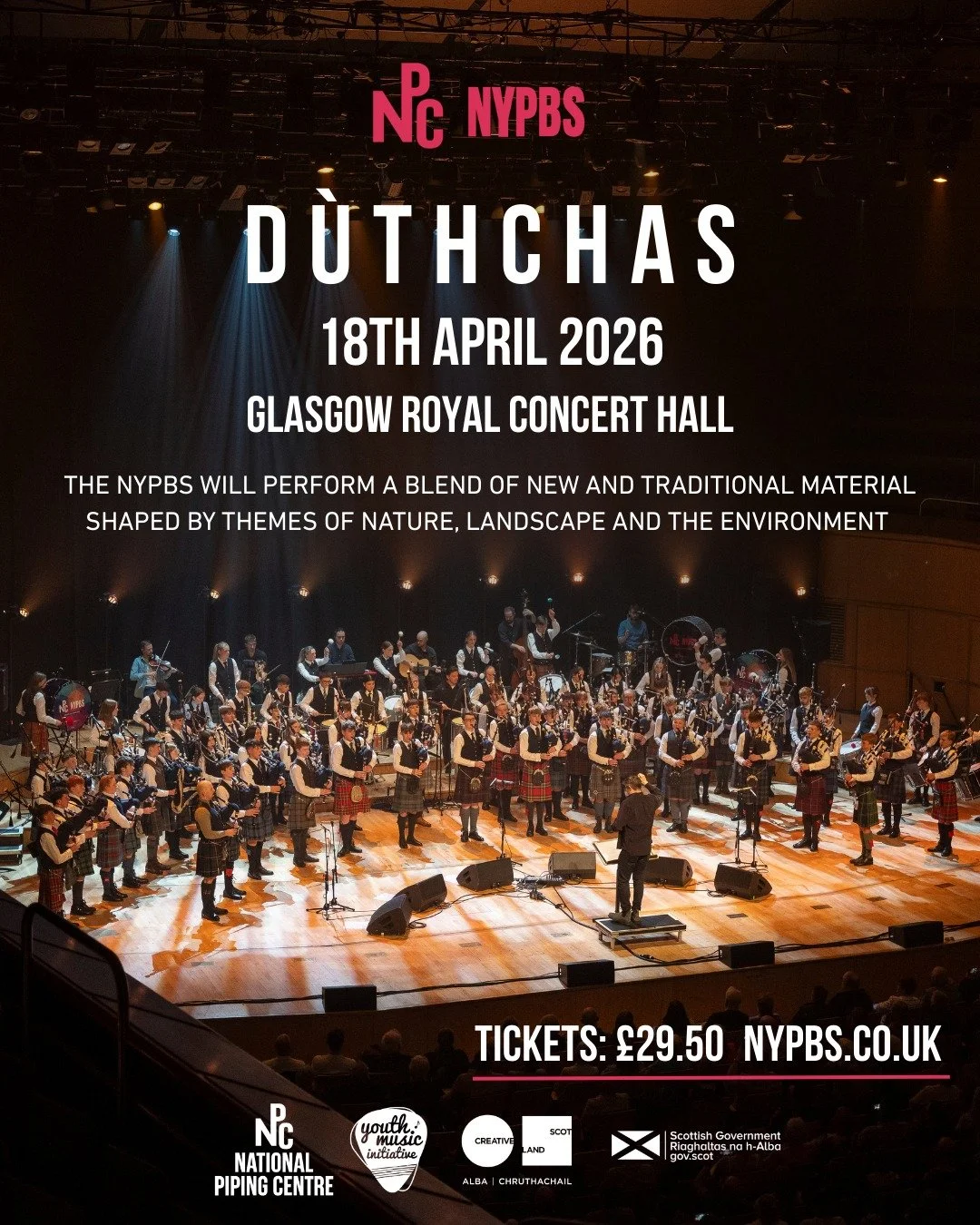 D&ugrave;thchas is next month!

Have you got your tickets yet?

Get yours now via the link in our bio!

 #glasgow #scottishmusic #traditionalmusic #tradmusic #bagpipes #music #scotland #drumming #youthband #scottish #concert #NYPBS